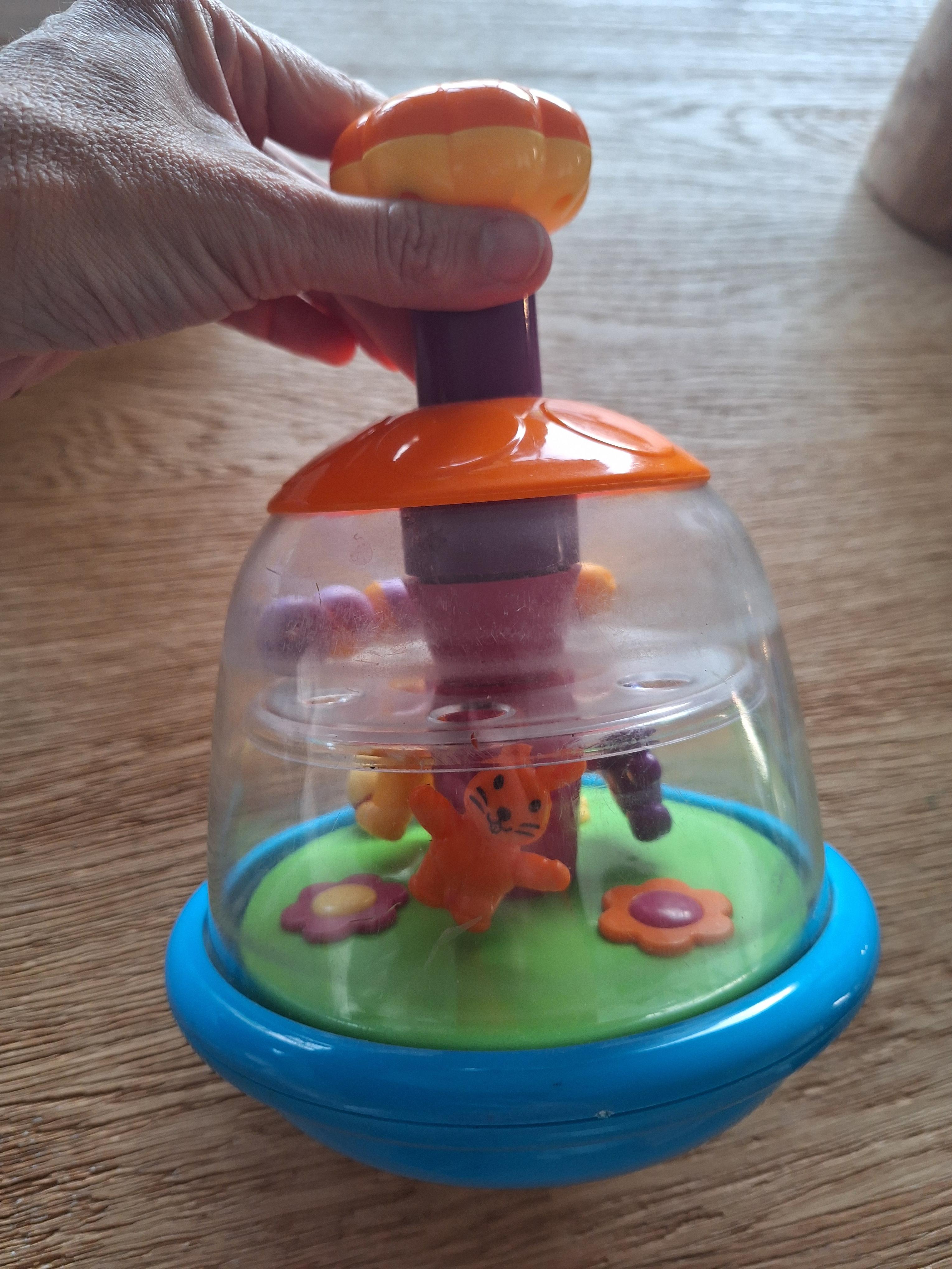 troc de troc toupie push and down avec boules et lapin image 0