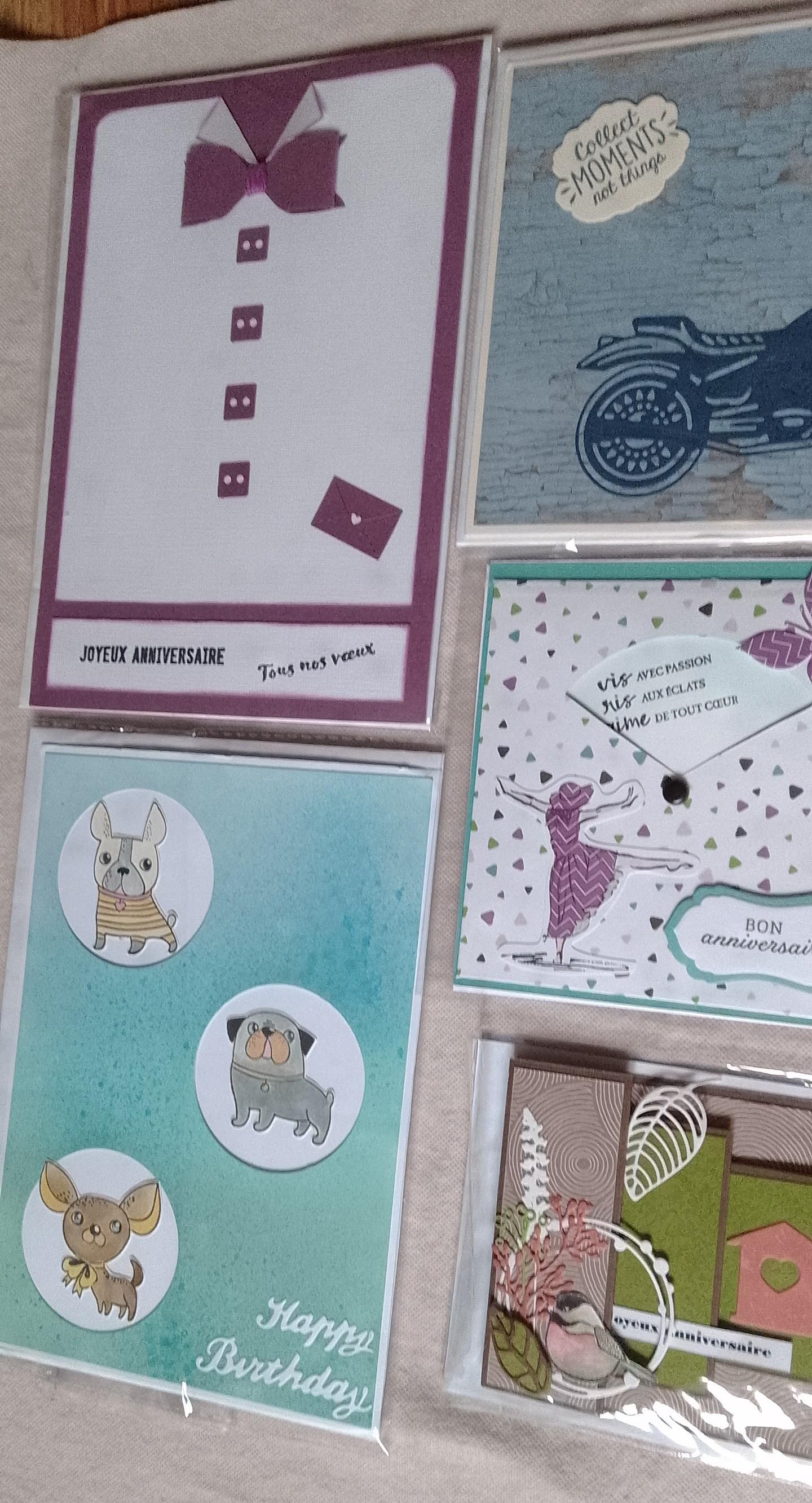 troc de troc lot 7 cartes, fait mains, anniversaire, très bon état image 1