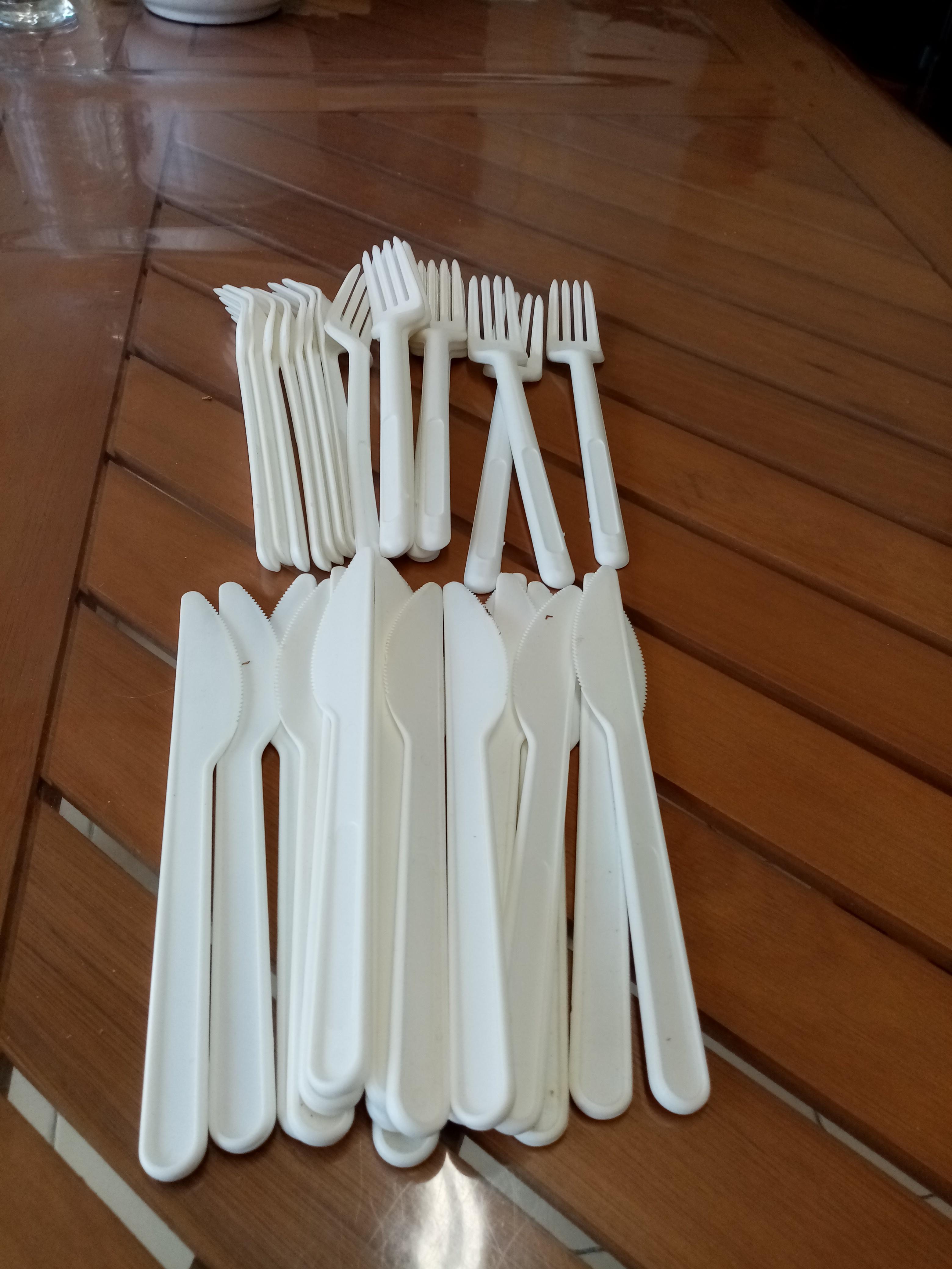 troc de troc 16 couteaux en plastiques et 16 fourchettes    3  noisettes image 0