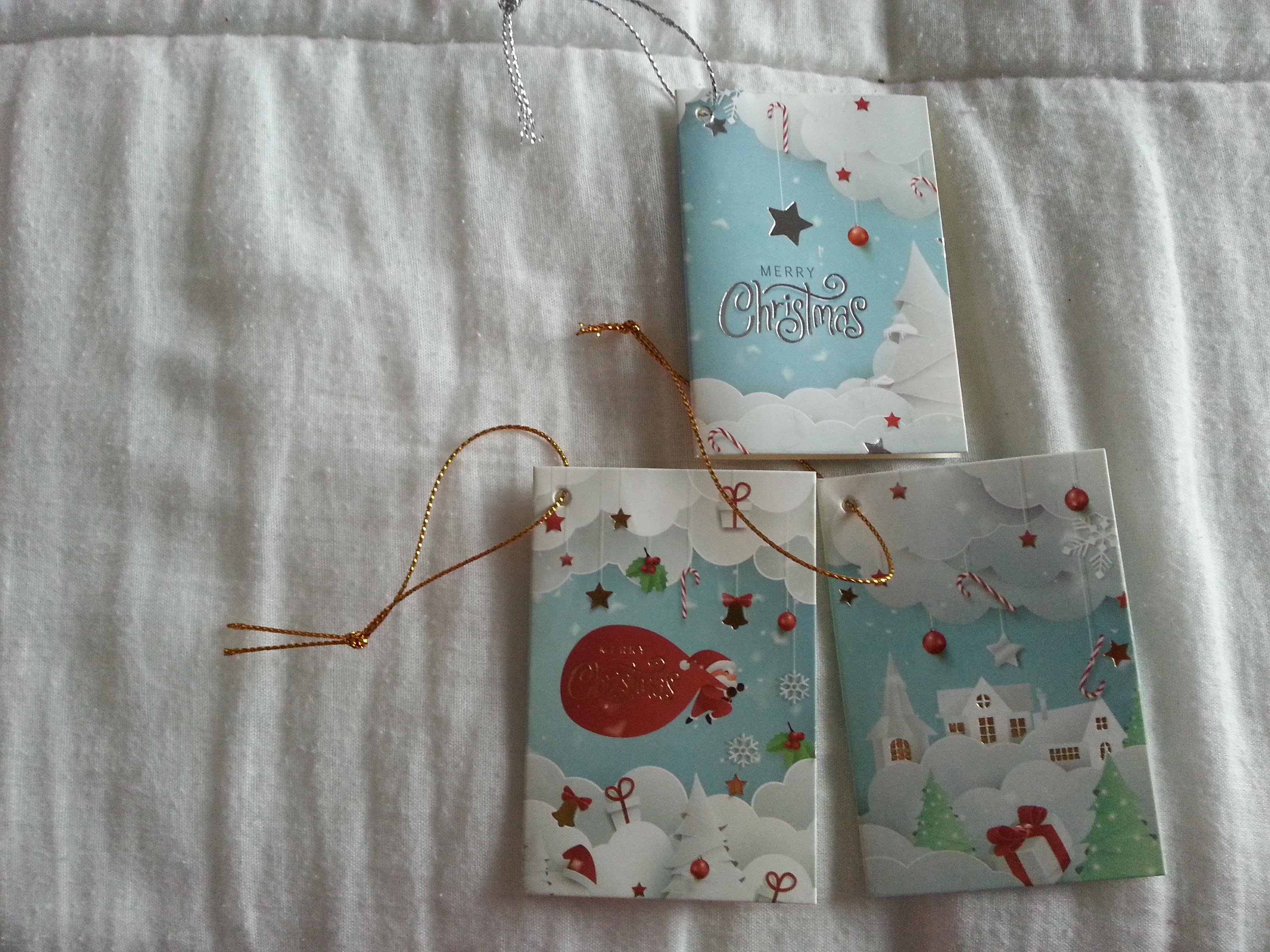 troc de troc lot de 3 cartes messages merry christmas pour accrocher au cadeau image 0