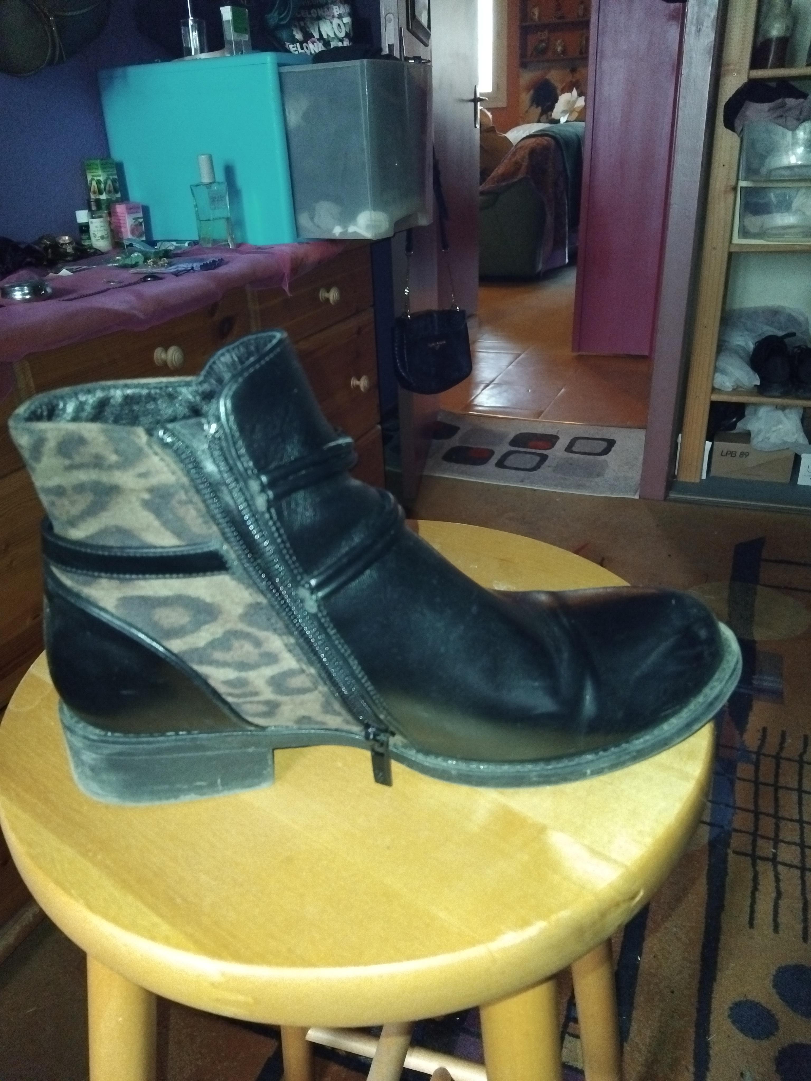 troc de troc bottine 40 tbe les petites bombes noires leopard image 2