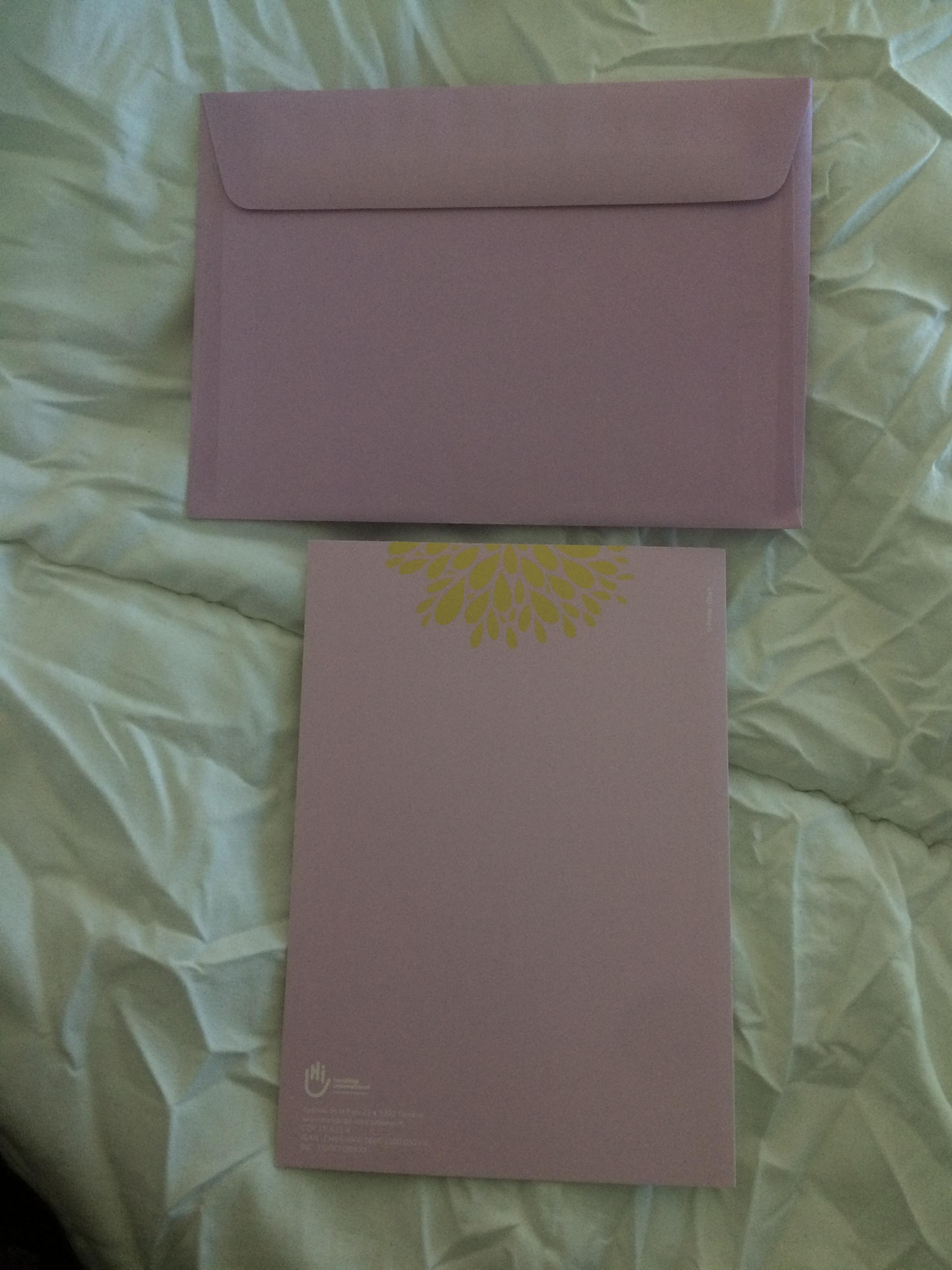 troc de troc carte de tout coeur dessin de fleurs & son enveloppe parme assort image 1