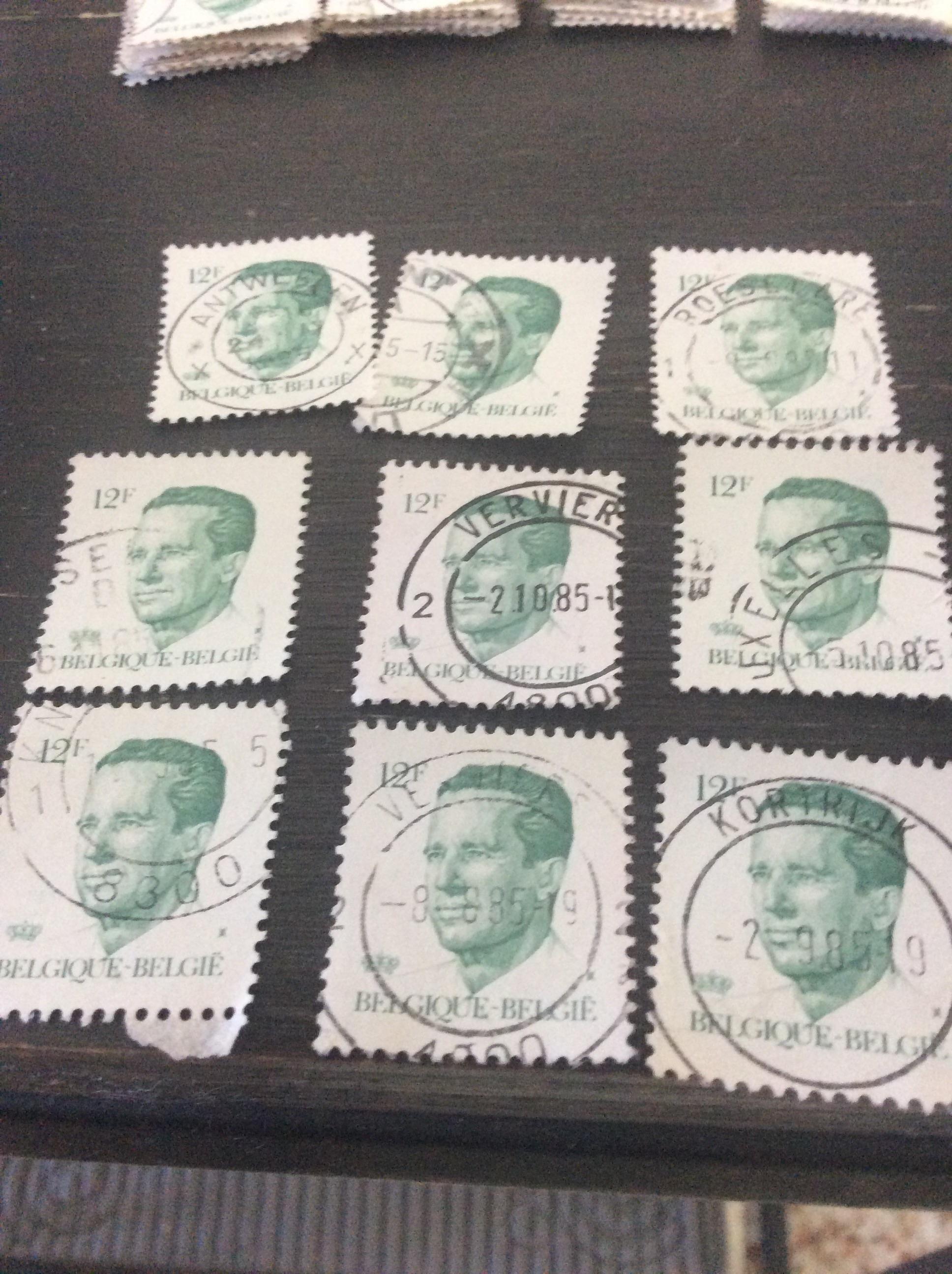 troc de troc 9 timbres verts belges 12 f image 0