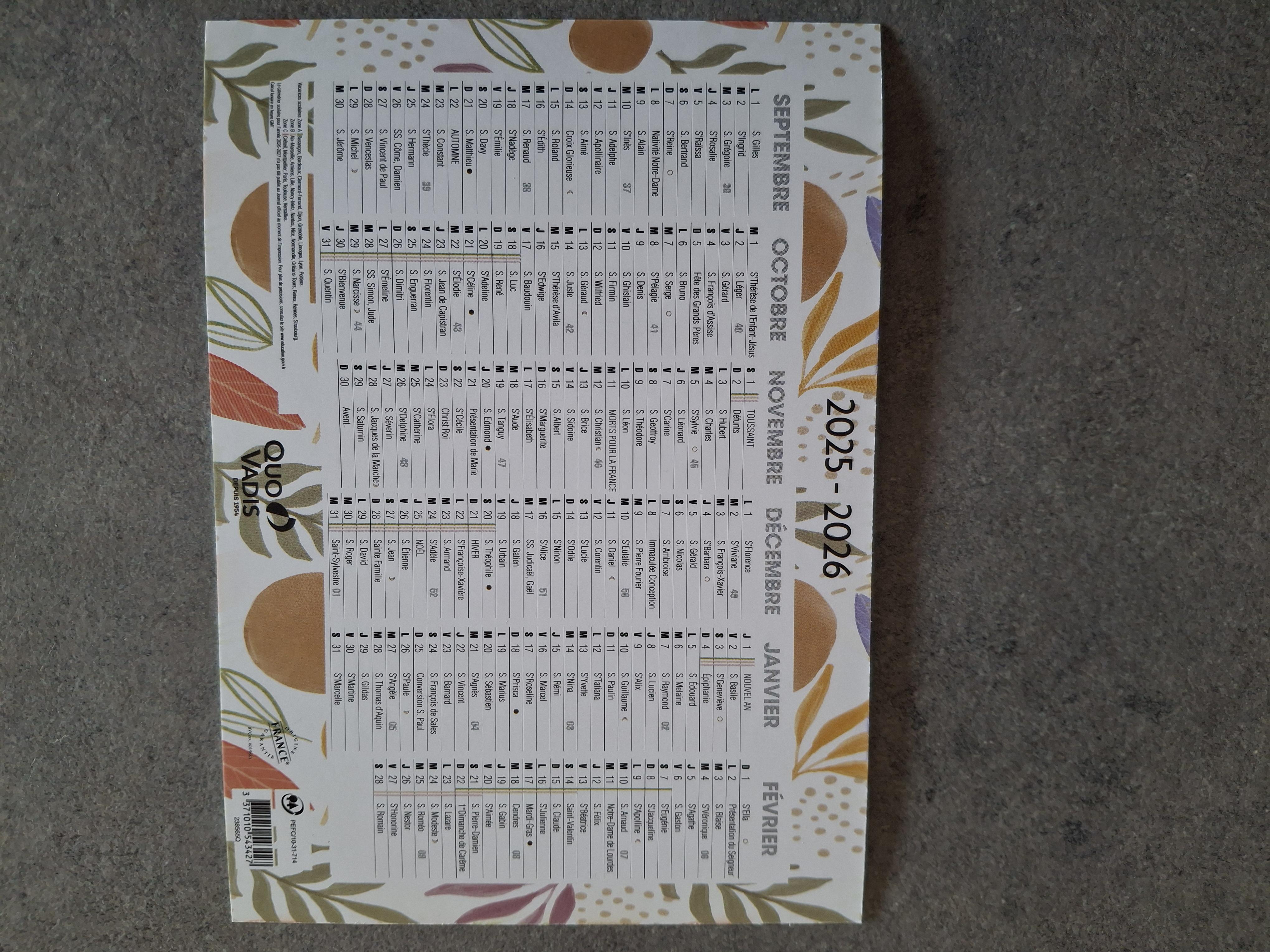 troc de troc calendrier scolaire neuf image 0