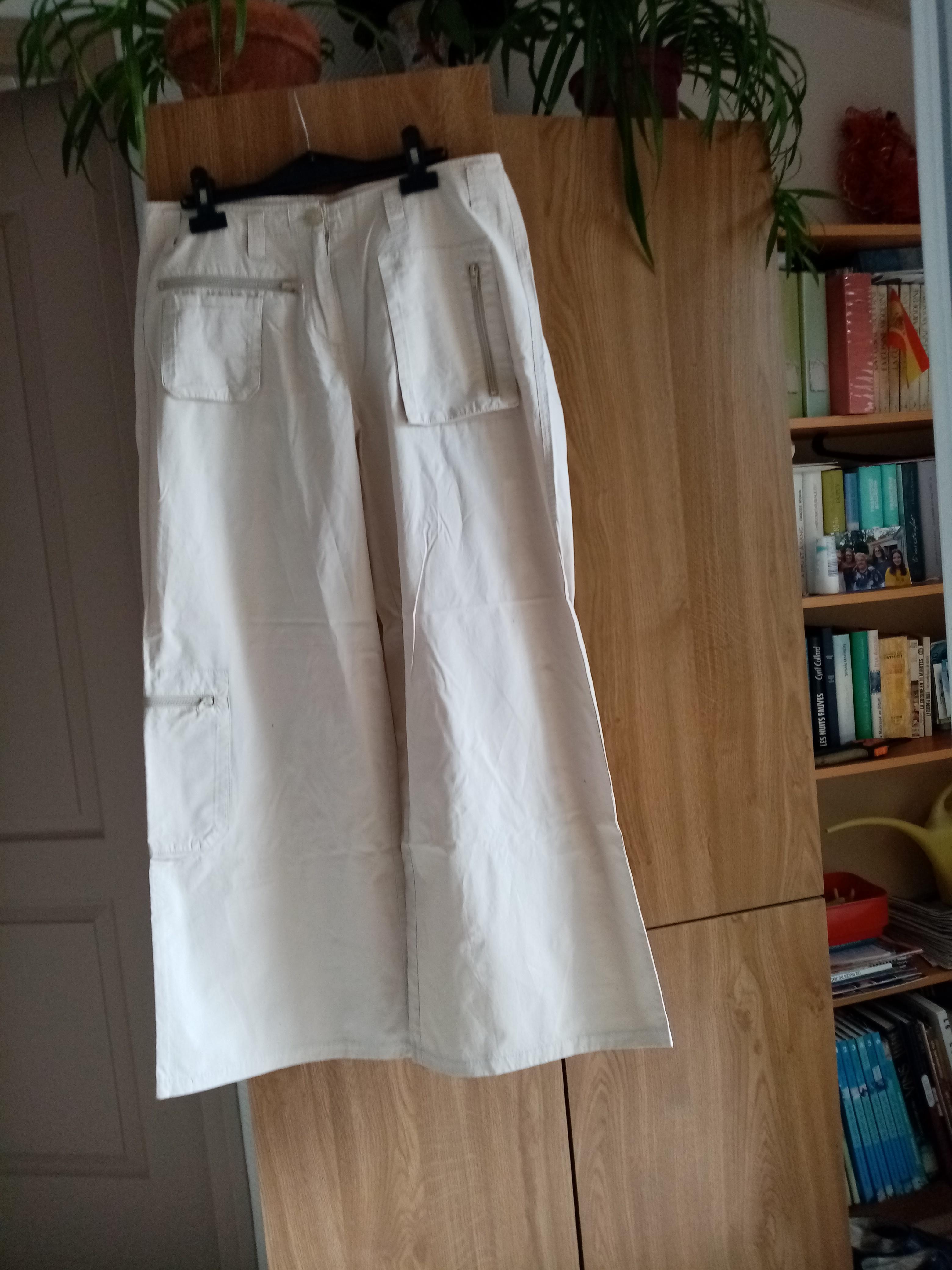 troc de troc pantalon beige large 100% coton taille  42      7   noisettes image 0