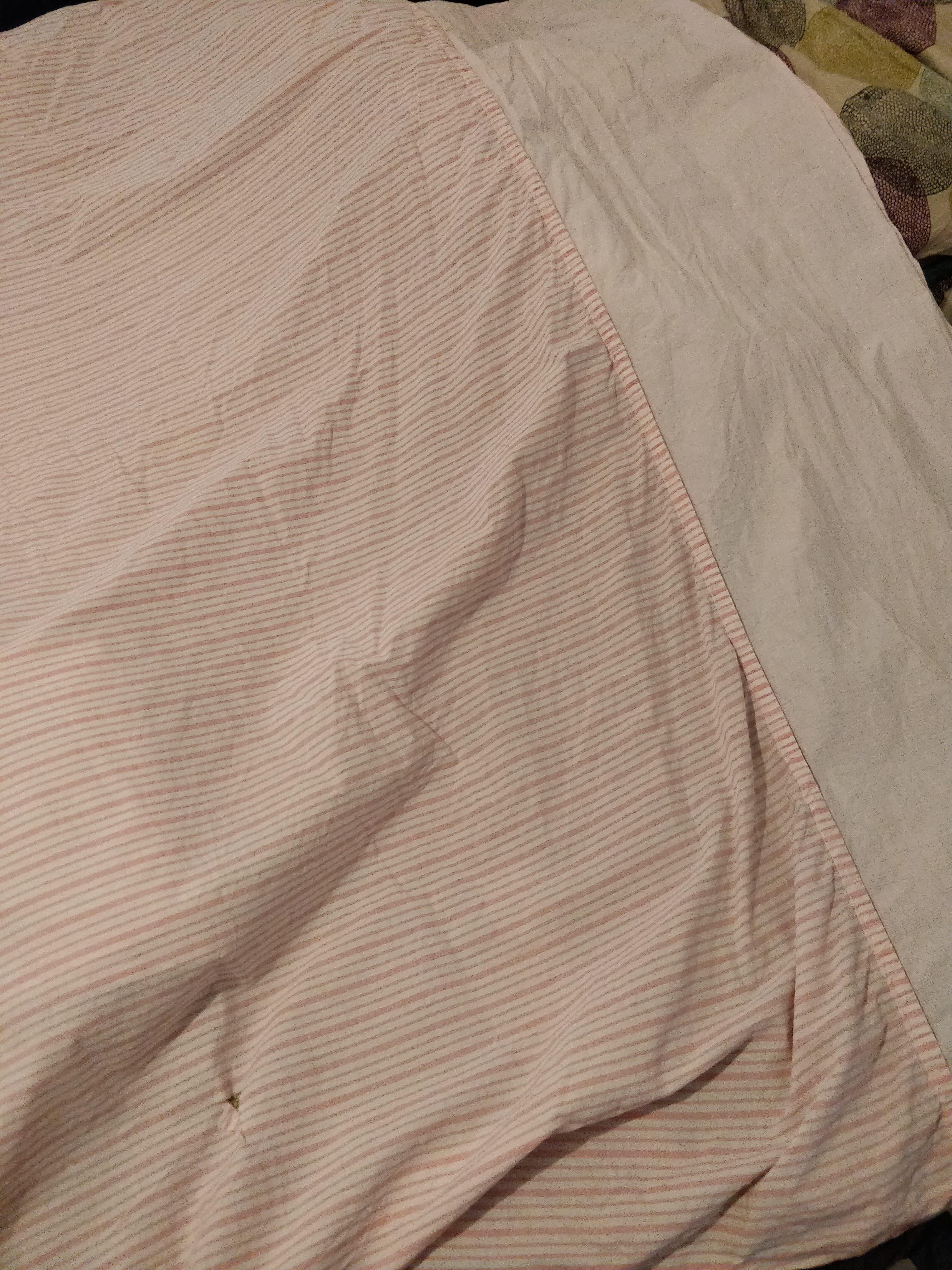 troc de troc drap plat une personne blanc à rayures roses image 0