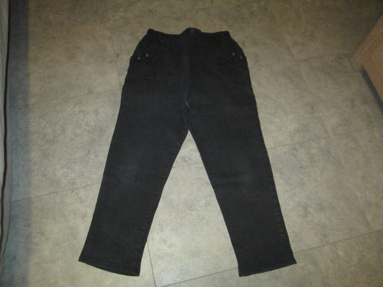 troc de troc pantalon jeans noir taille elastique  t 2  très bon image 0