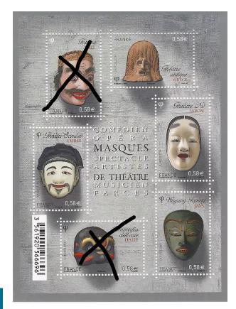 troc de troc [recherche] timbres fr série masques théâtre 2013 image 0