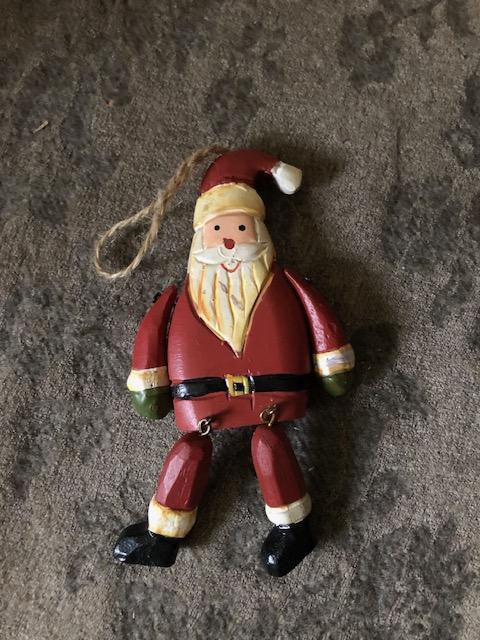 troc de troc (réservé) petit père noël (15cm approx.) de bois à suspendre image 0