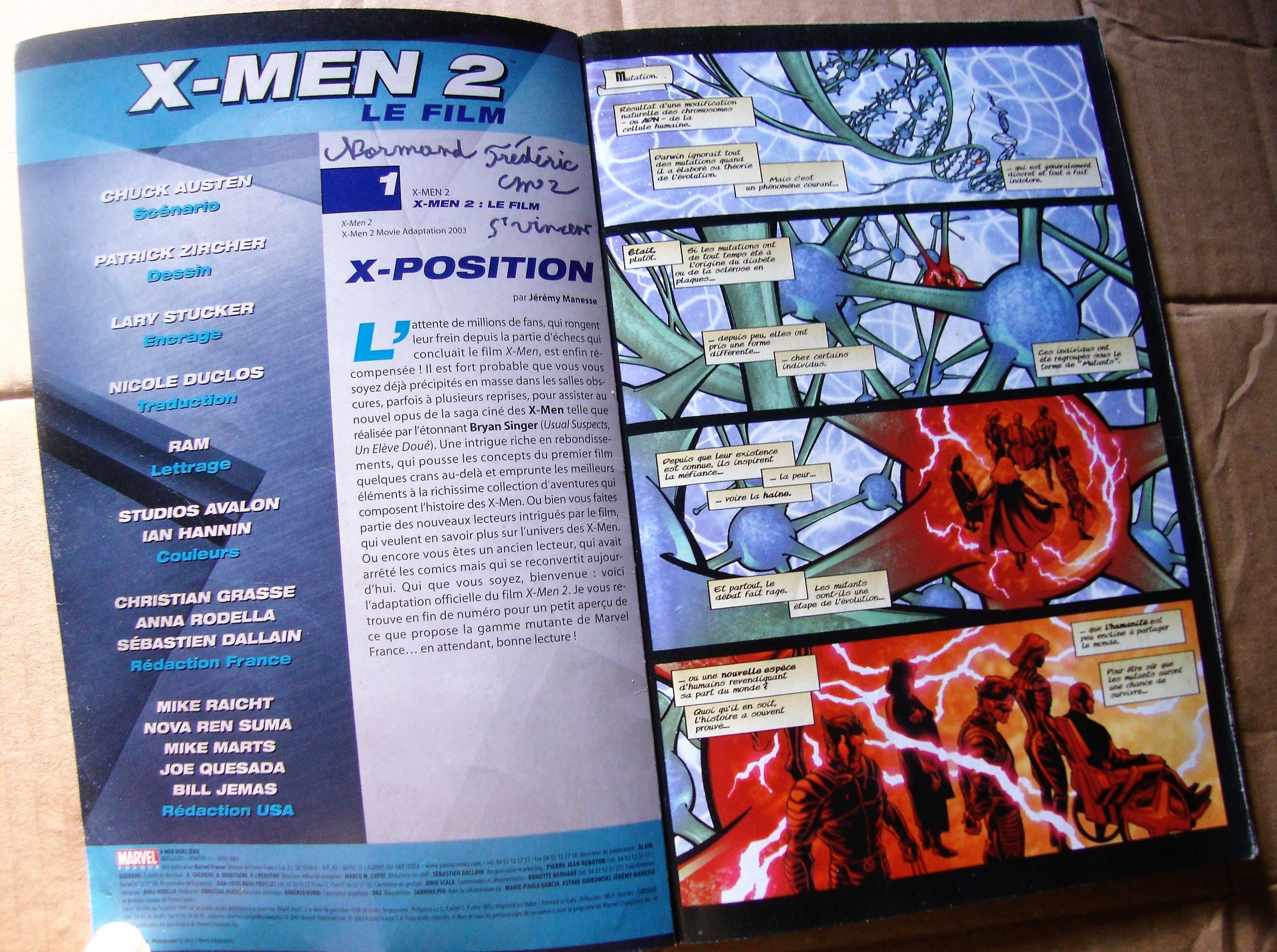 troc de troc livre marvel comics " x- men 2 "le film image 1