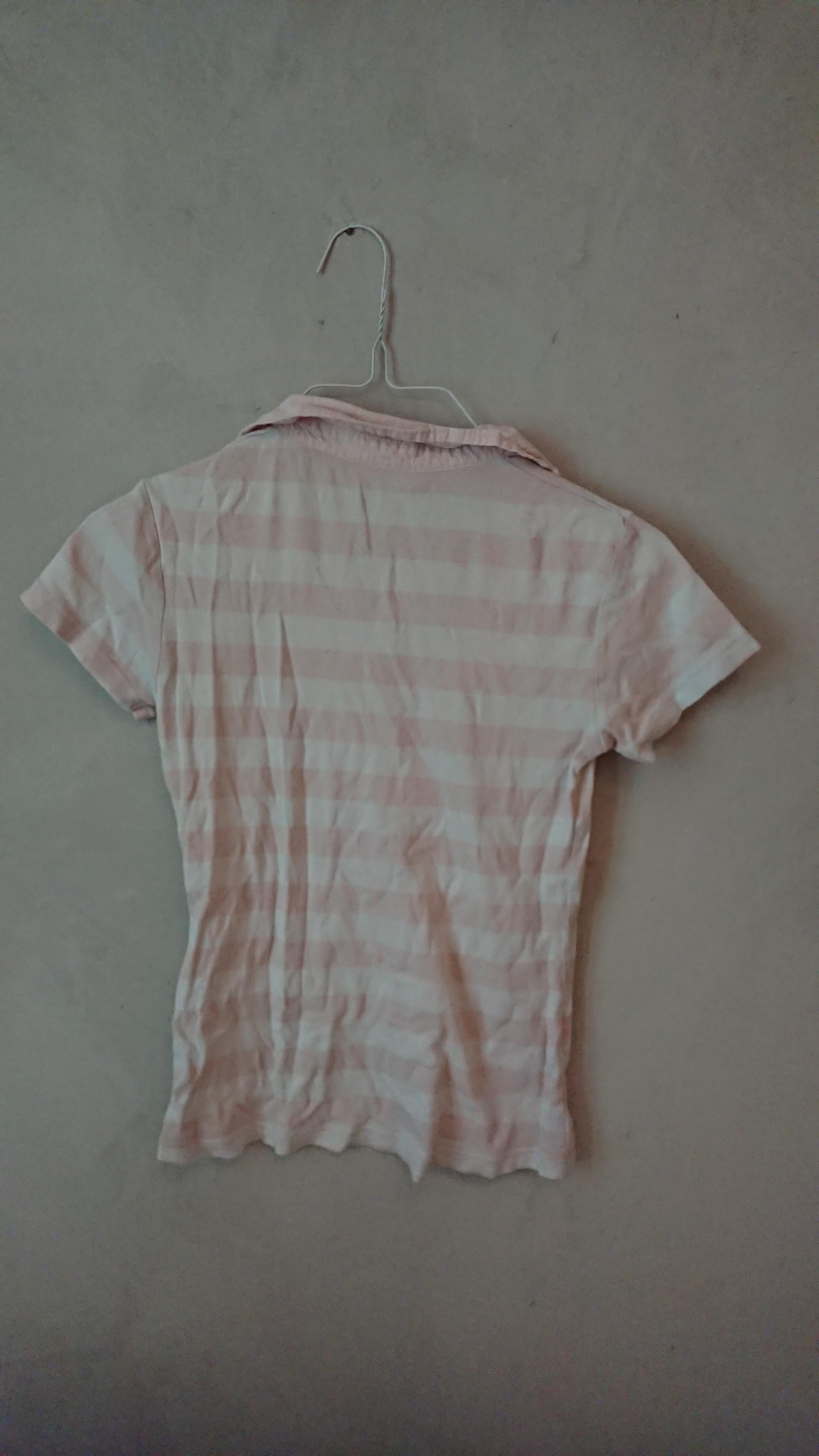 troc de troc t-shirt polo rayures taille m blanc et rose image 1