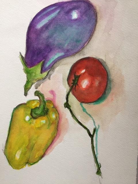 troc de troc aquarelle originale déco coin cuisine image 0