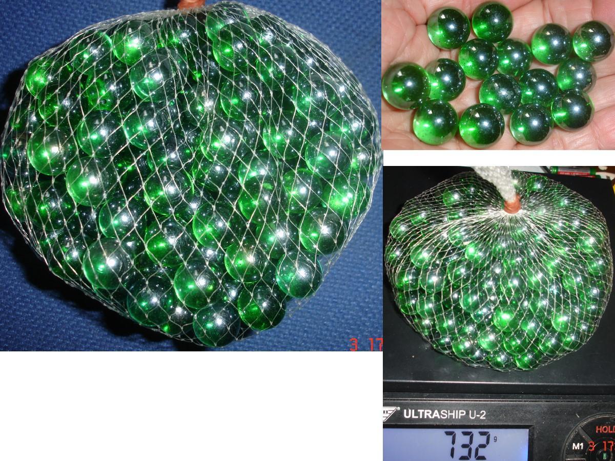 troc de troc lot de 10 billes boules en verre vert irisÉ pour dÉco image 0