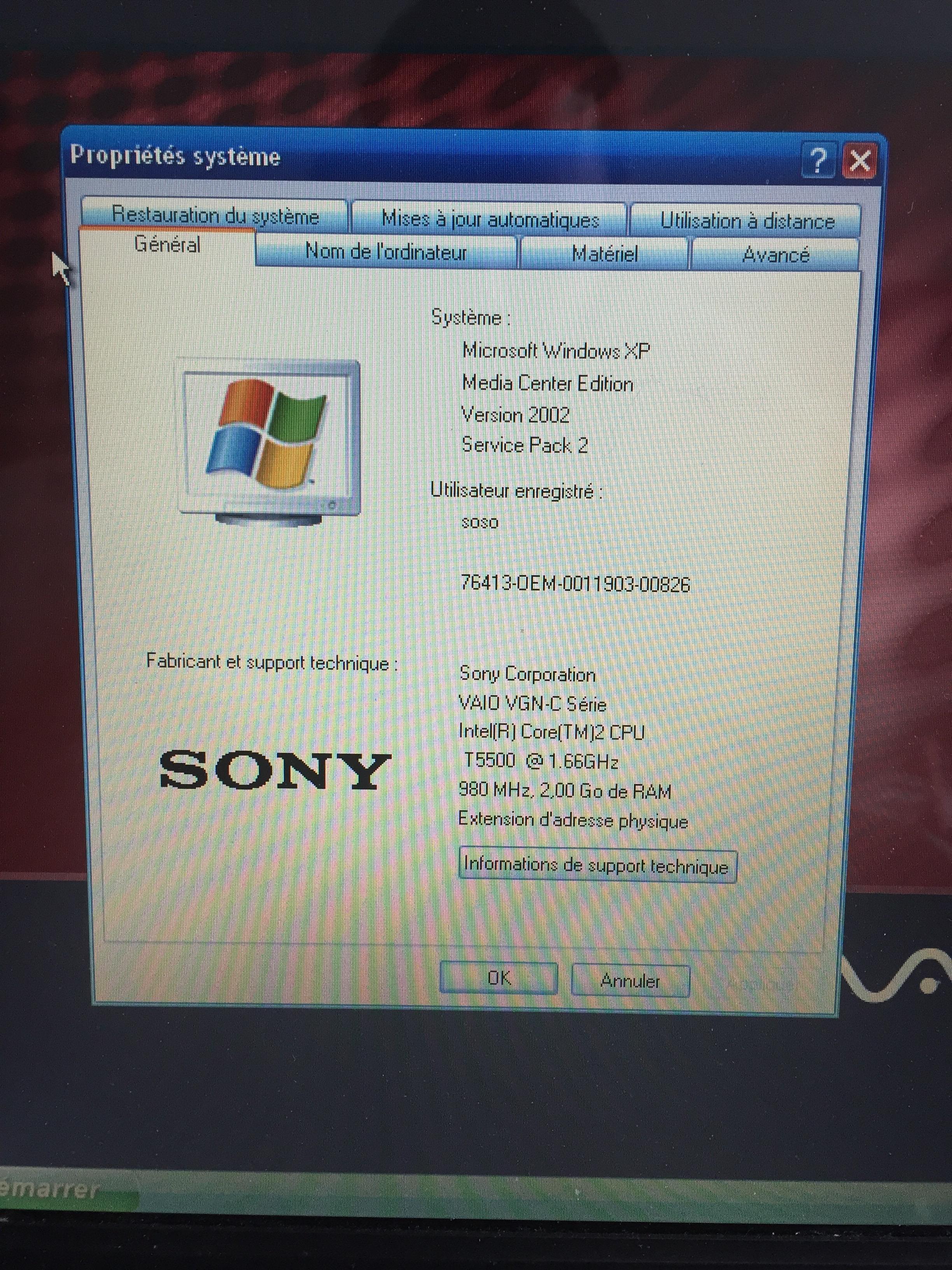 troc de troc sony vaio vgn-c1z/b image 1