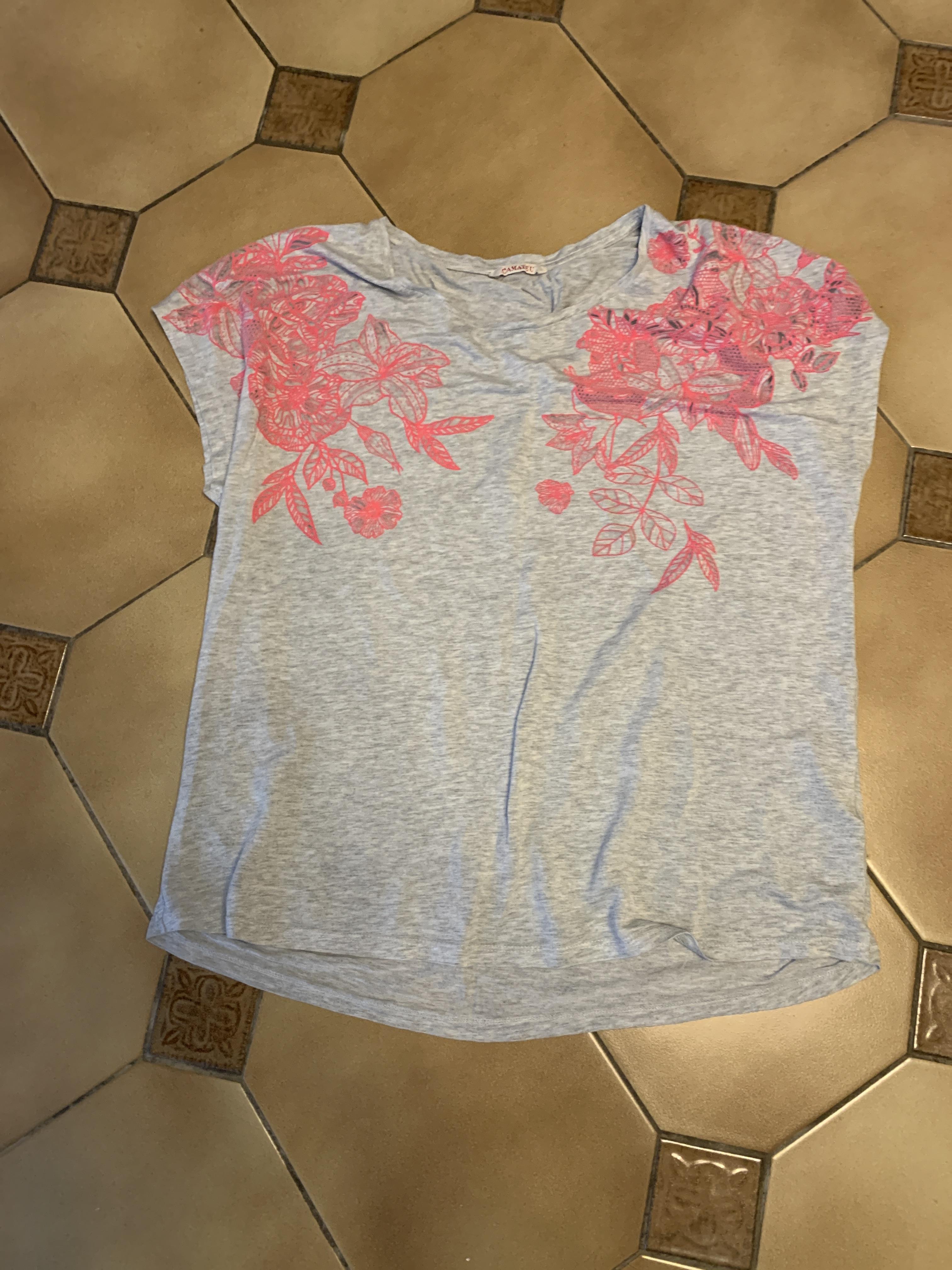 troc de troc t-shirt camaïeu gris et rose. bon état taille 48 50 image 0