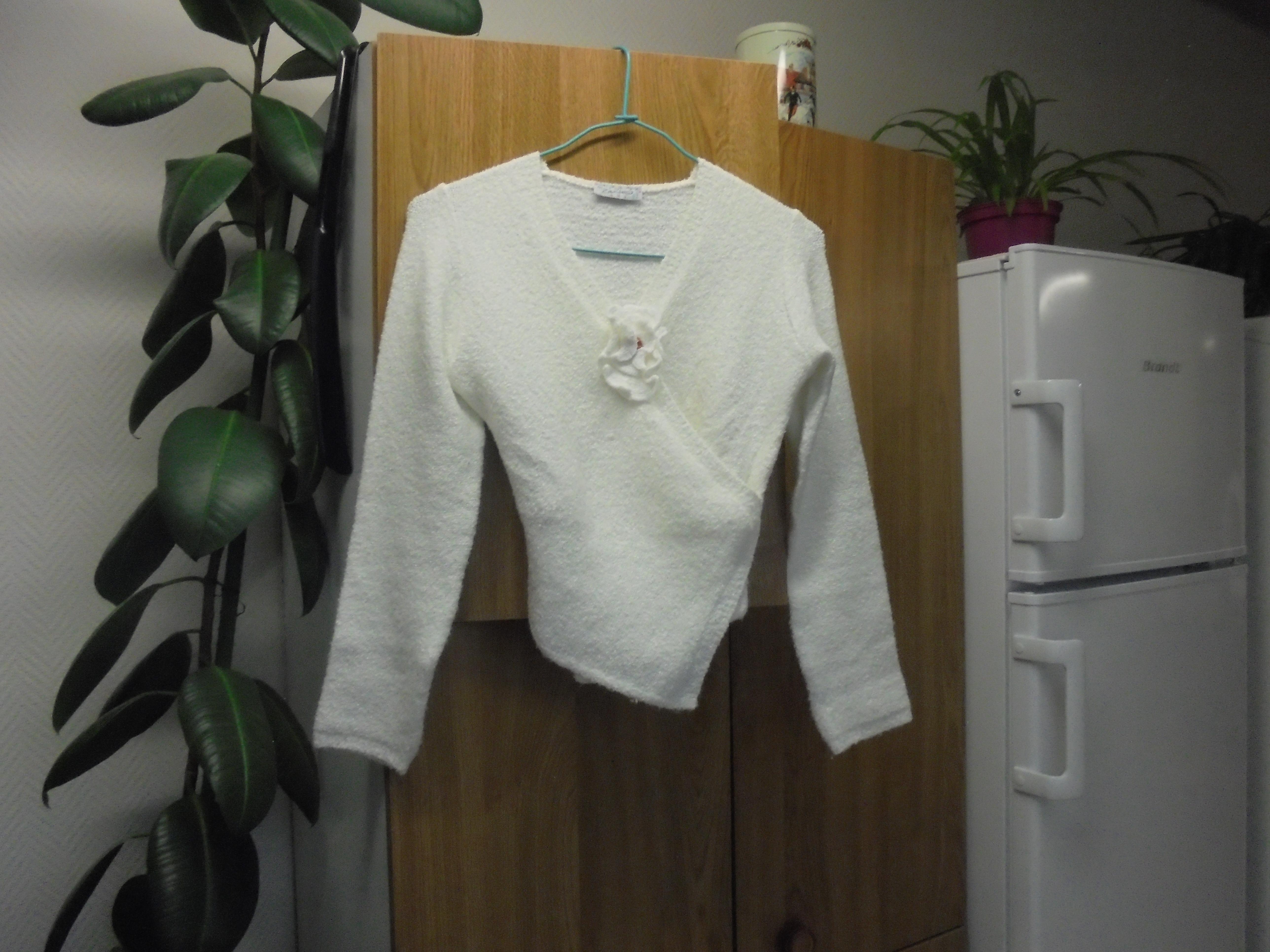 troc de troc pull-over blanc bouclette 14 ans 6 noisettes prevoir frais de port image 0