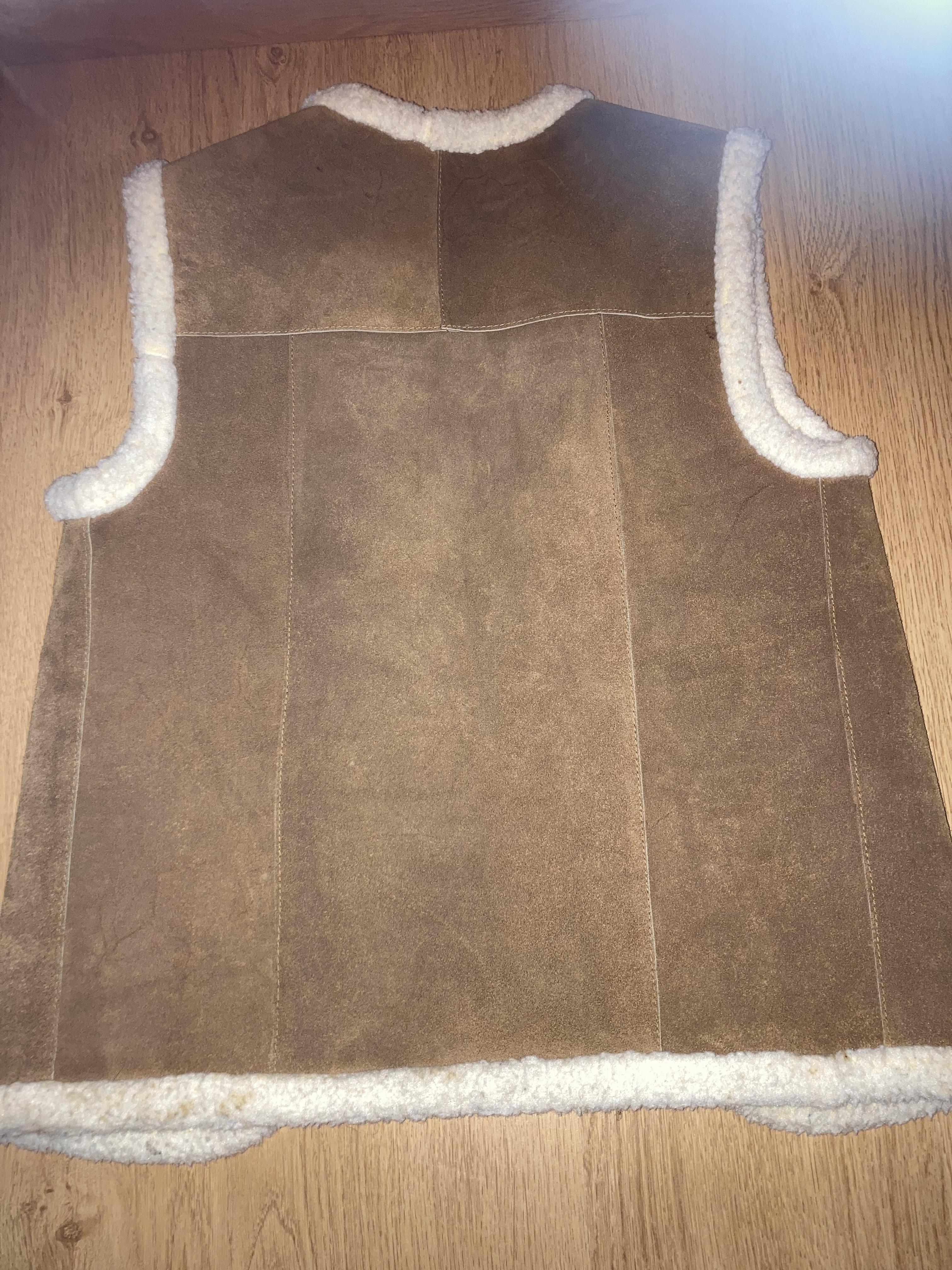 troc de troc veste sans manche en croute de cuir taille m image 1