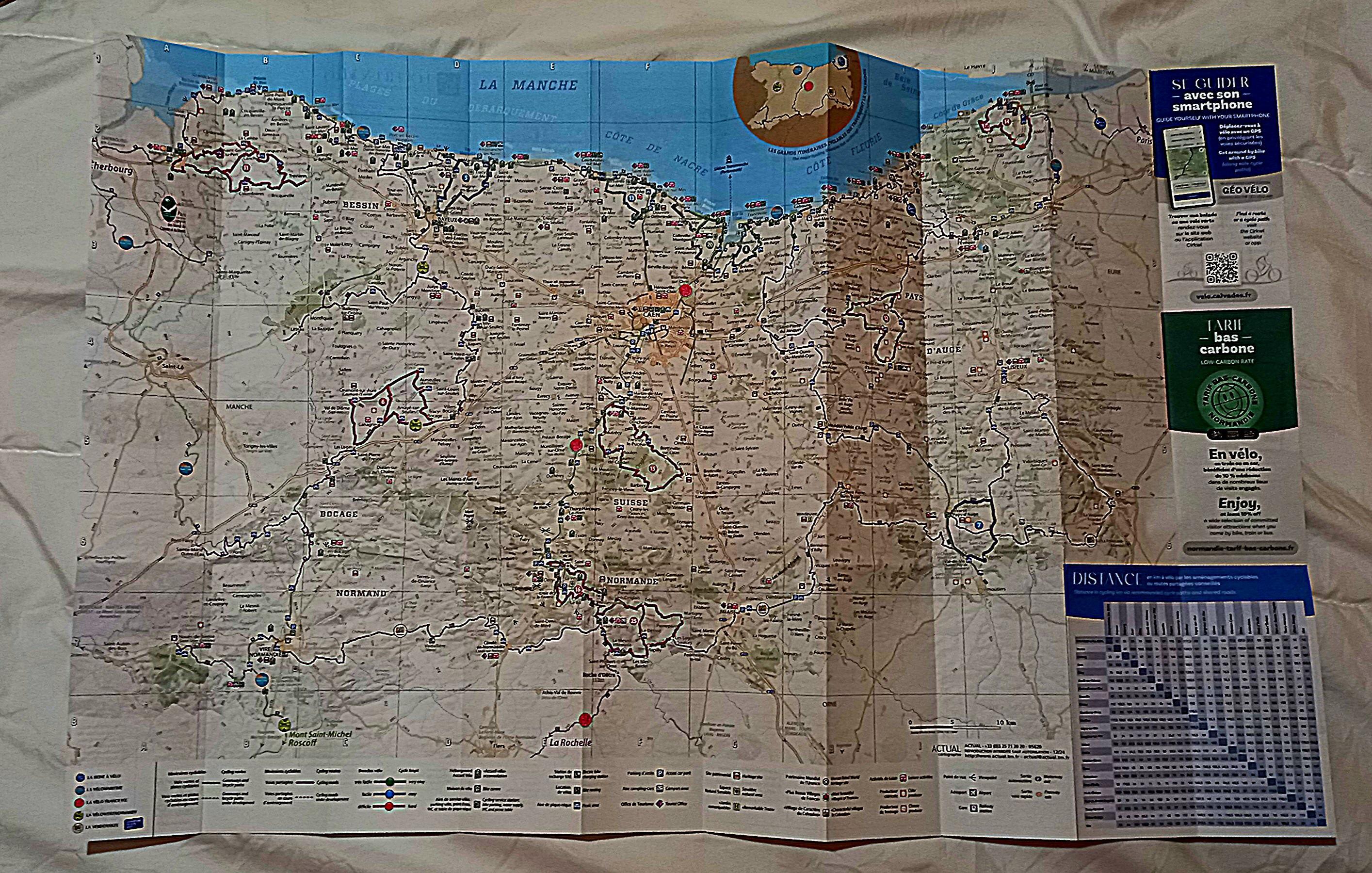 troc de troc carte touristique calvados à vélo. image 1