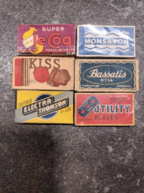 troc de troc 6 boîtes anciennes lames rasoir vintage - collection lot 1 image 0