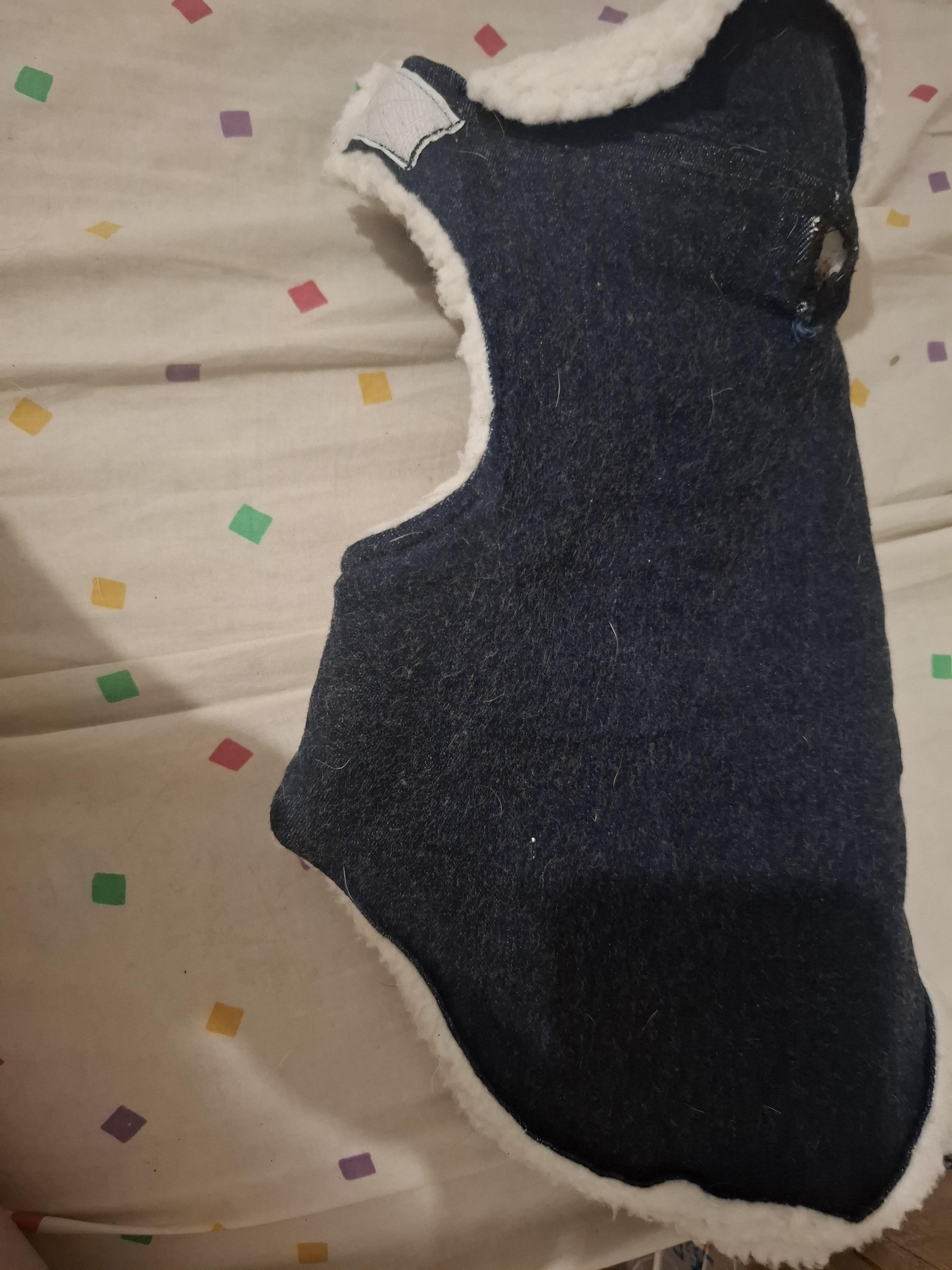 troc de troc manteauchien jeans et moumoute image 0
