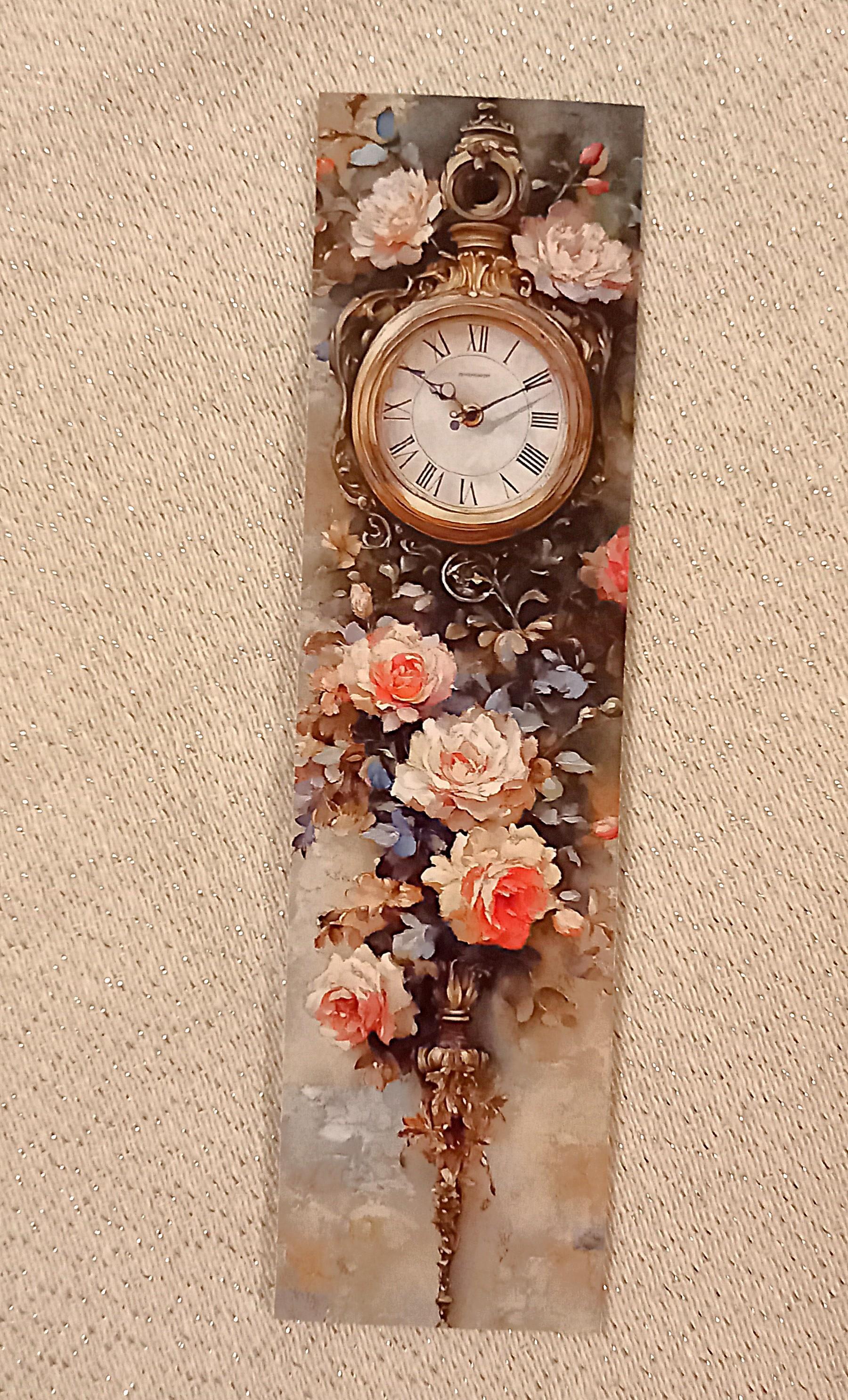 troc de troc marque-page "horloge fleurie". image 0