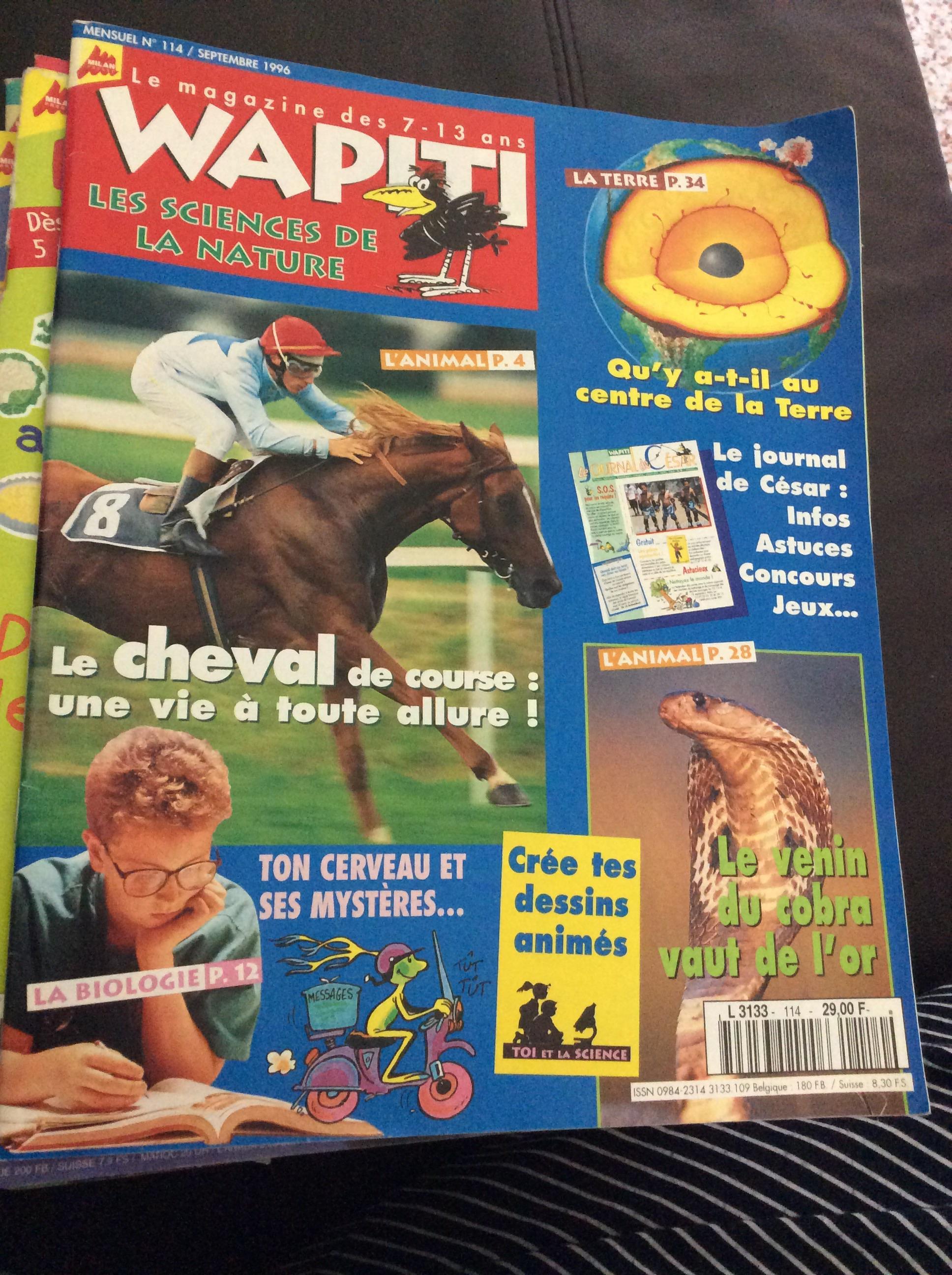 troc de troc revue wapiti 7-13 ans les sciences de la nature un n° 114 sept 96 image 0