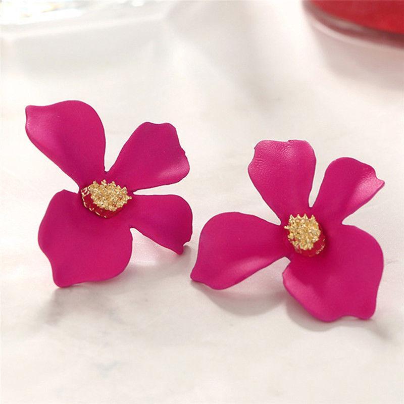 troc de troc boucles d'oreilles " fleurs de bohème " rose image 1