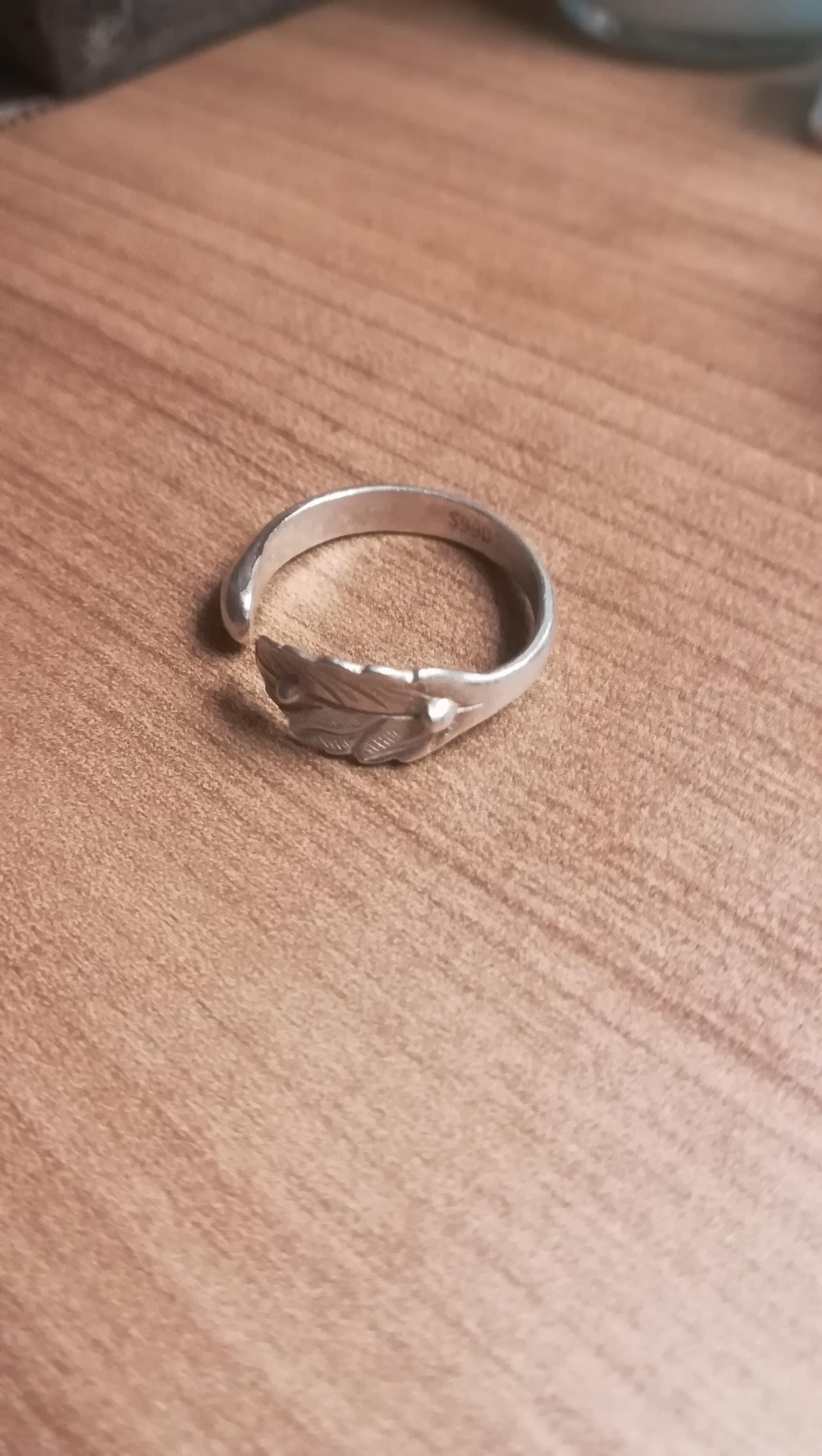 troc de troc bague feuille en argent image 1