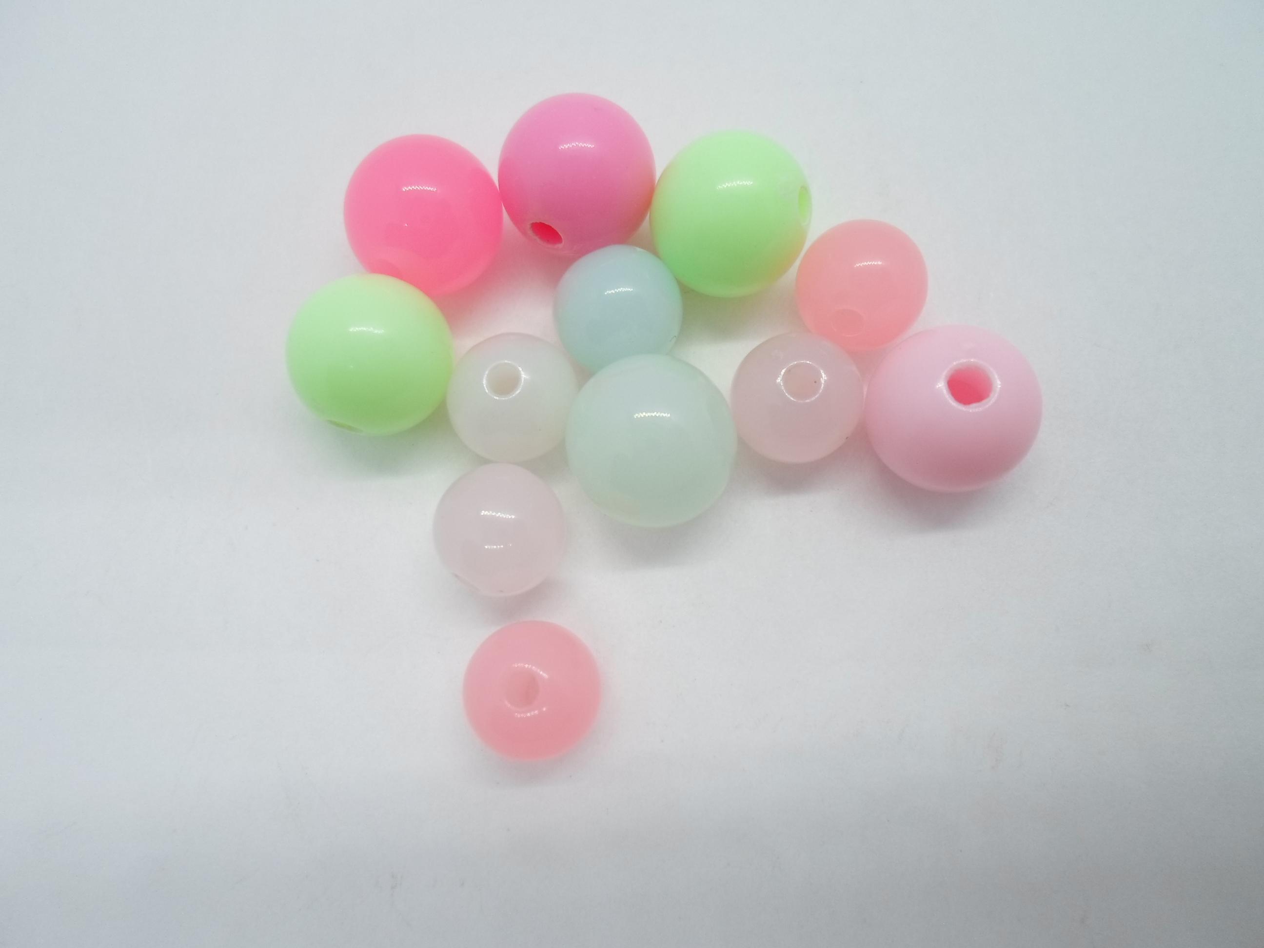 troc de troc 12 perles rondes pastels en acryliques image 0