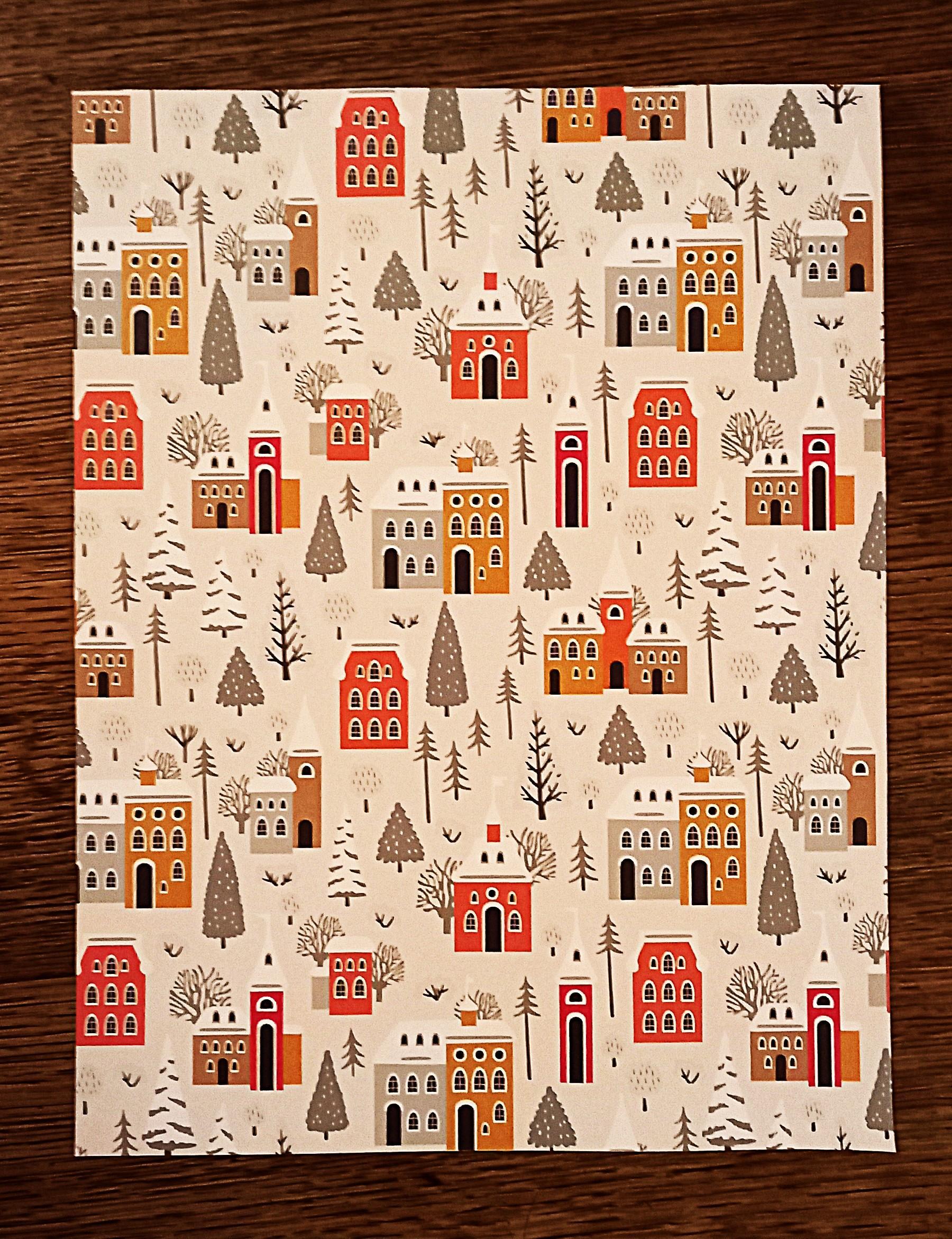 troc de troc papier créatif "maisons et sapins enneigés". image 0