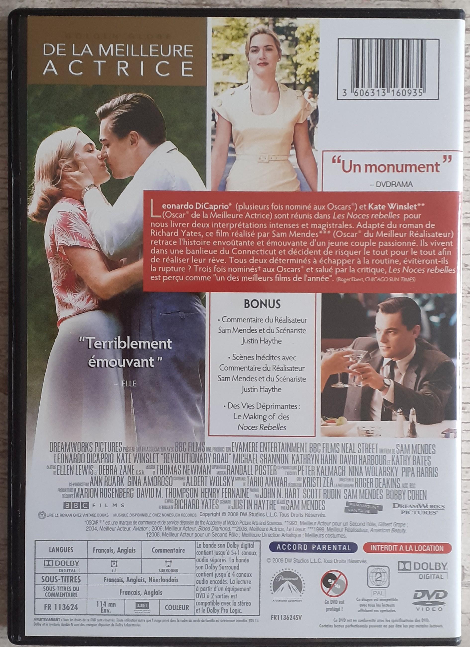 troc de troc dvd les noces rebelles kate winslet et leonardo di caprio 2009 image 1