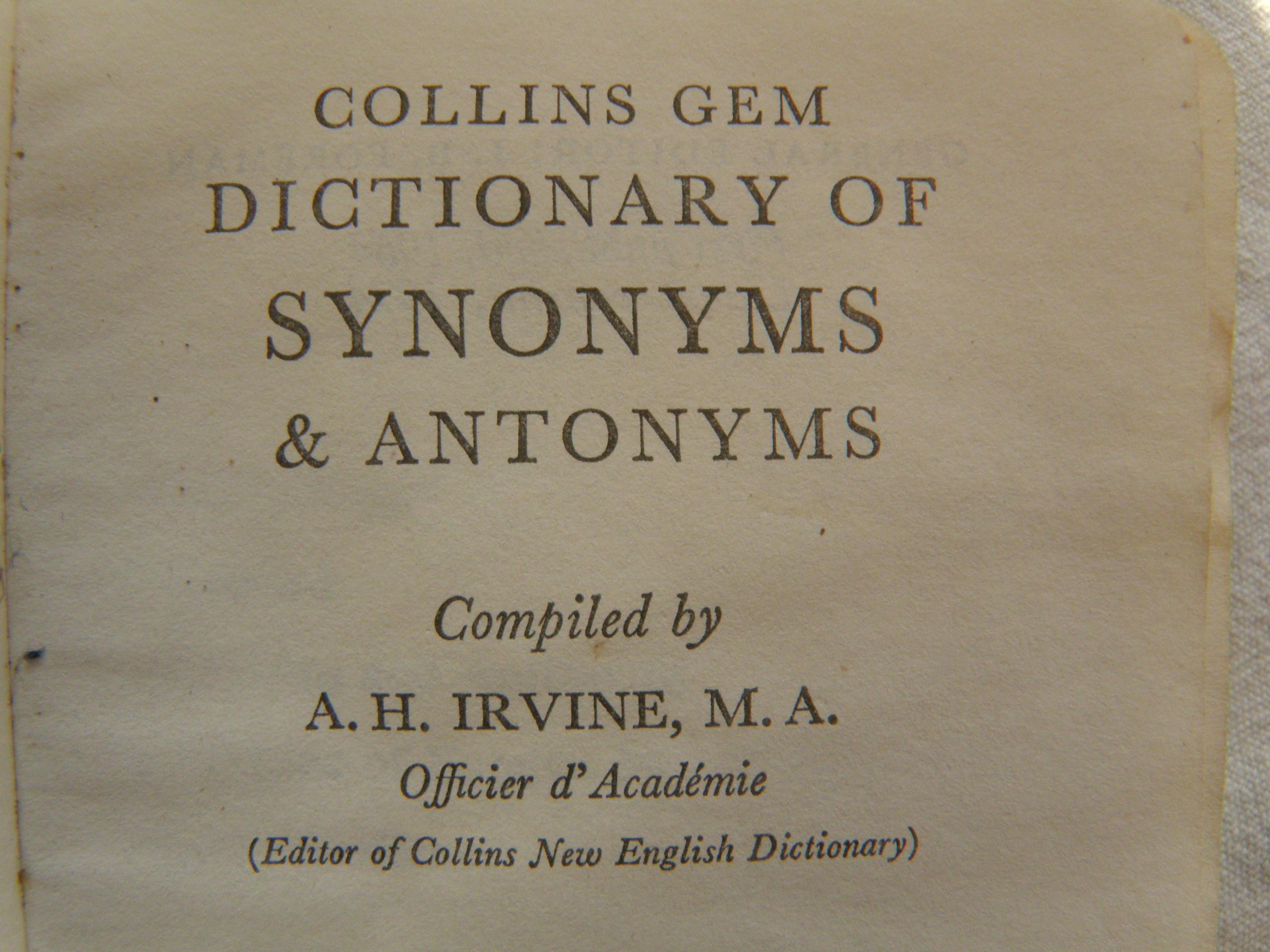 troc de troc ancien petit dictionnaire anglais collins synonyms & antonyms image 1