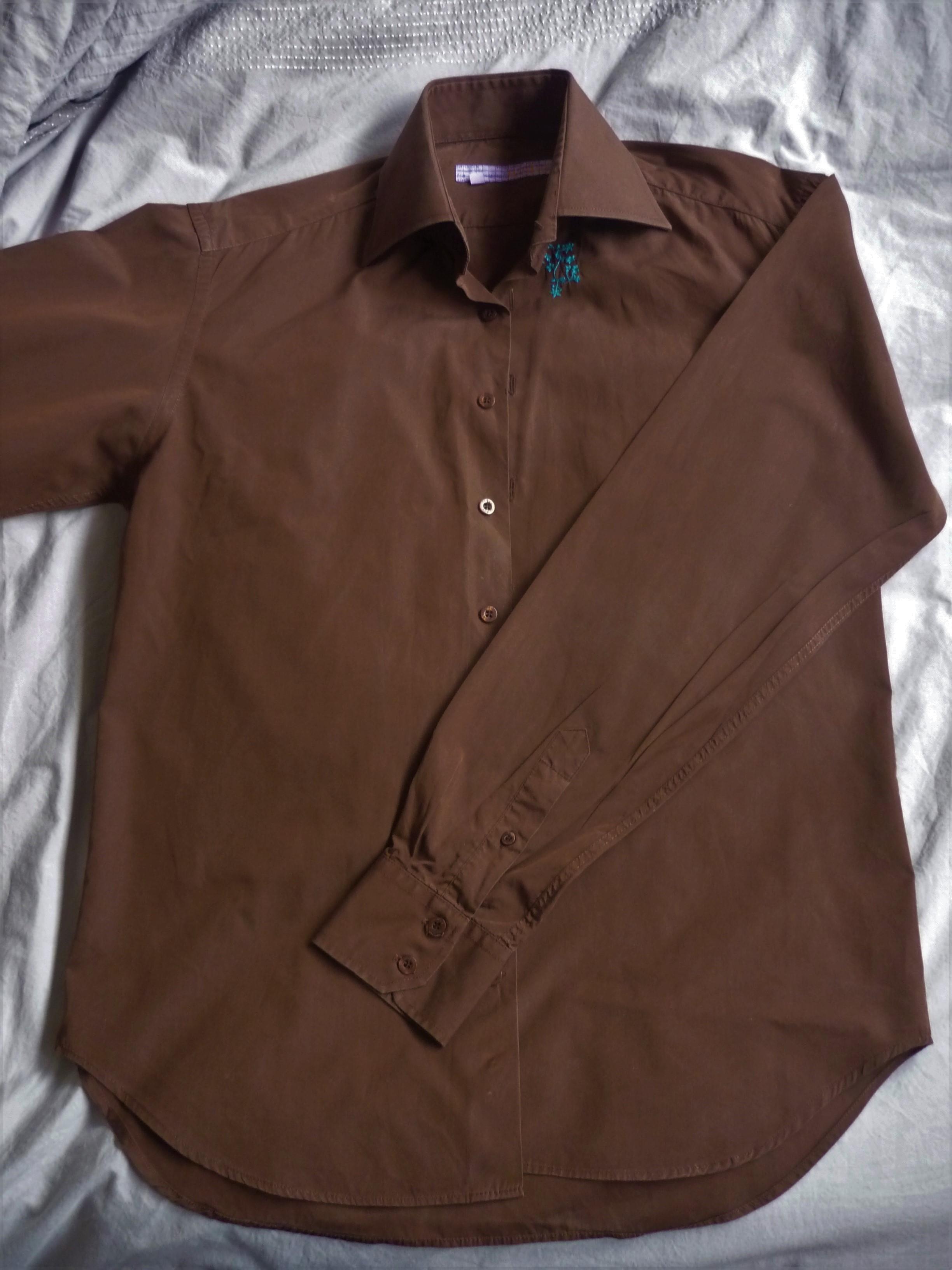 troc de troc chemise marron nodus masculin latin - taille 41 / 16. image 0