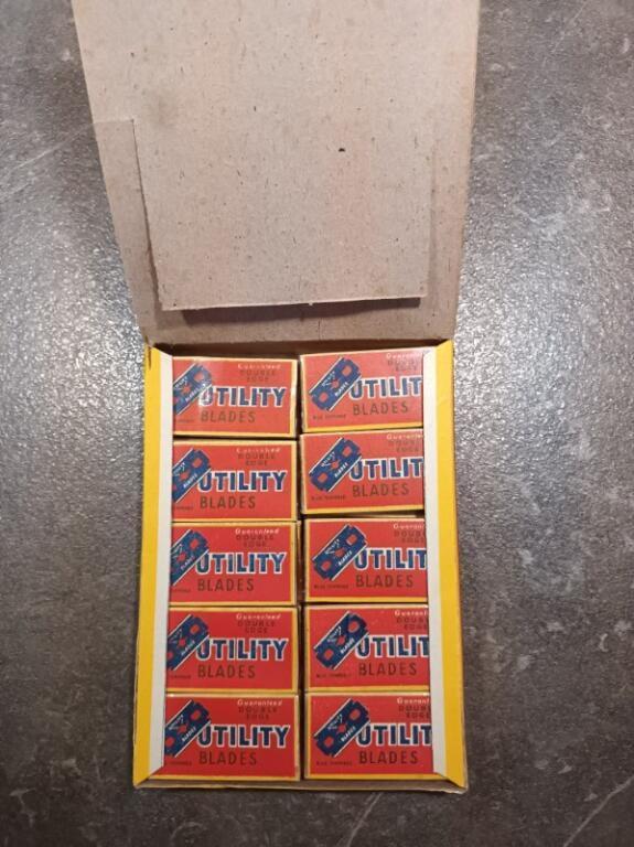 troc de troc coffret de 20 boîtes anciennes de 5 lames rasoir vintage image 1