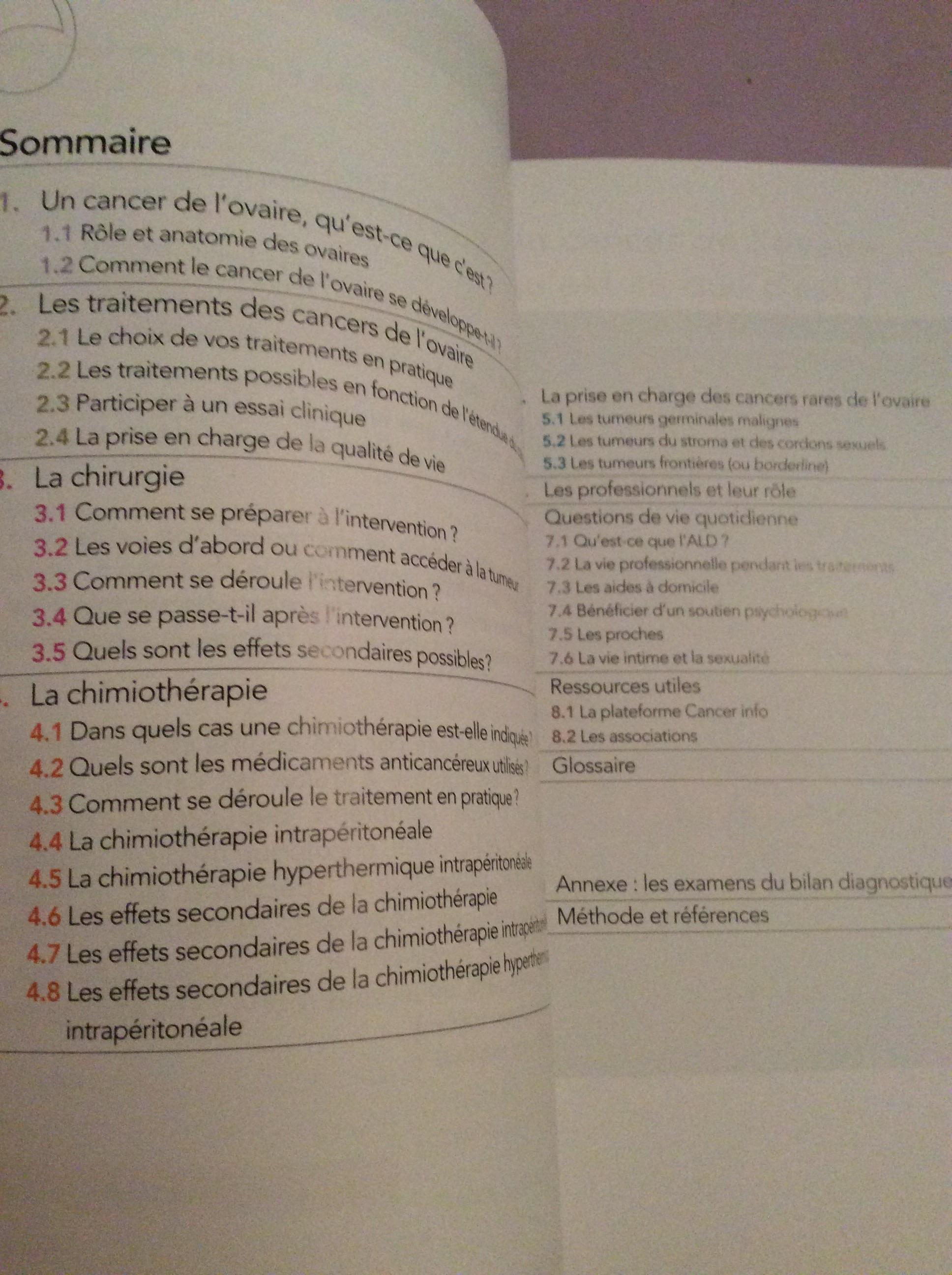 troc de troc livret les traitement de cancer de l’ovaire  2010 15x21 ;77 p image 1