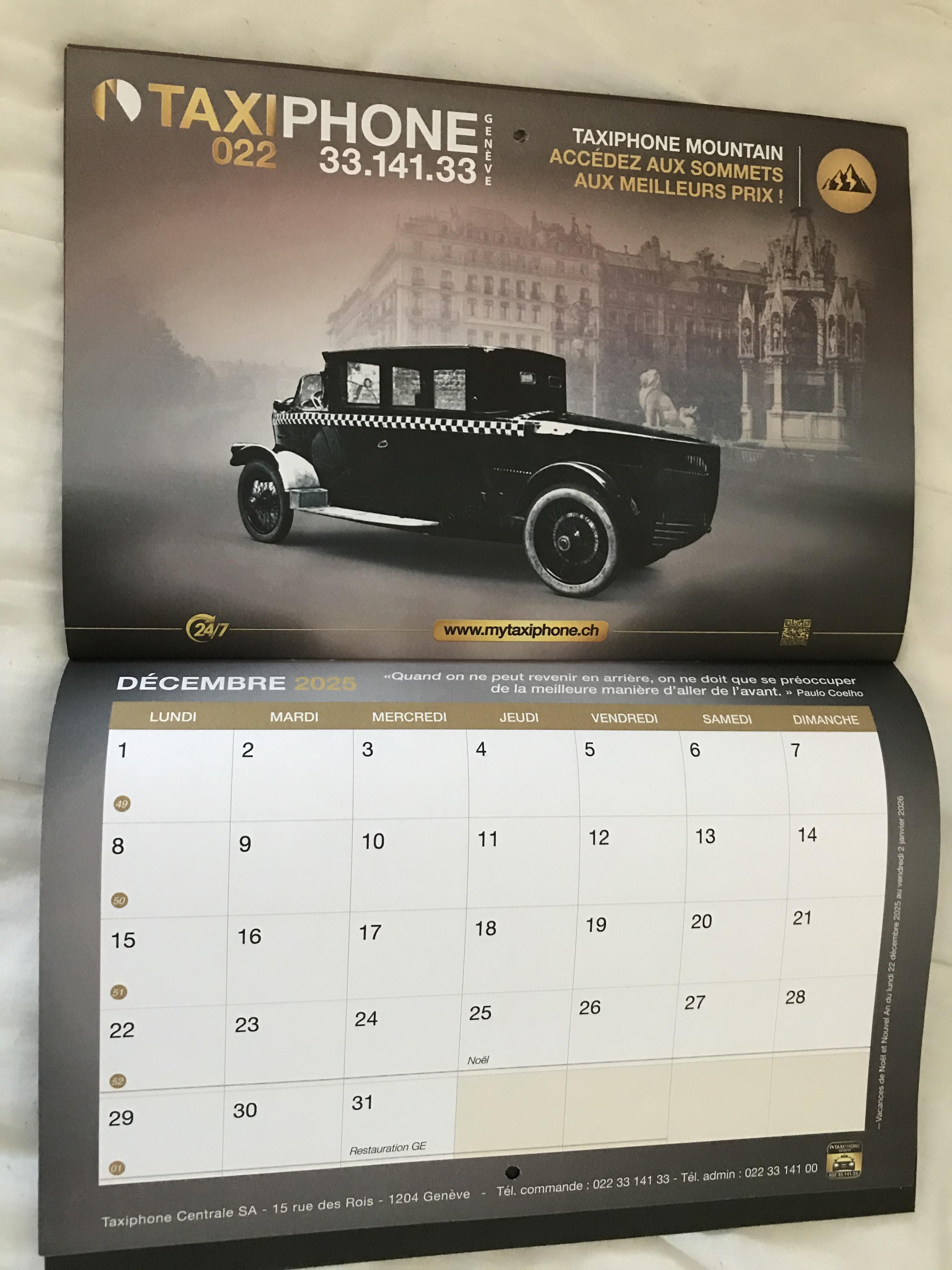 troc de troc calendrier 2025 "automobiles" image 0