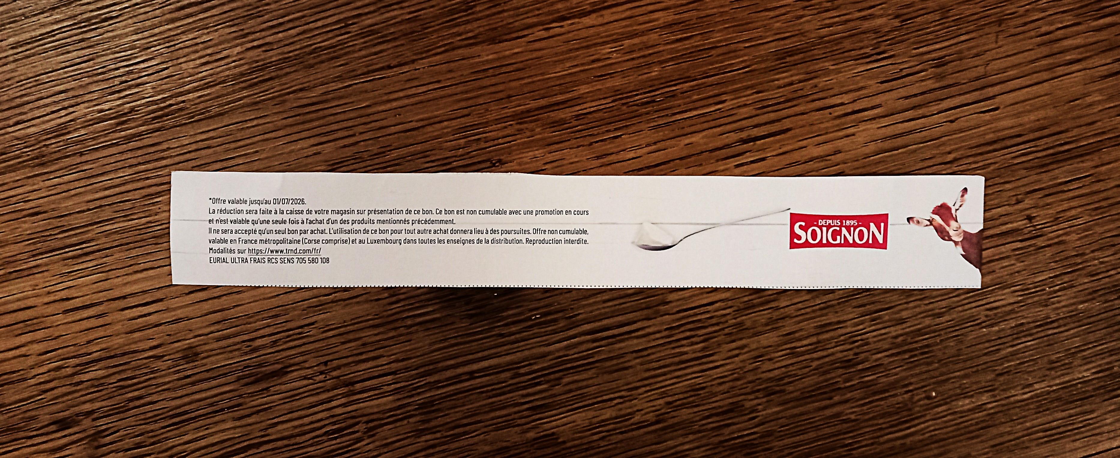 troc de troc bon de réduction yaourts soignon. image 1