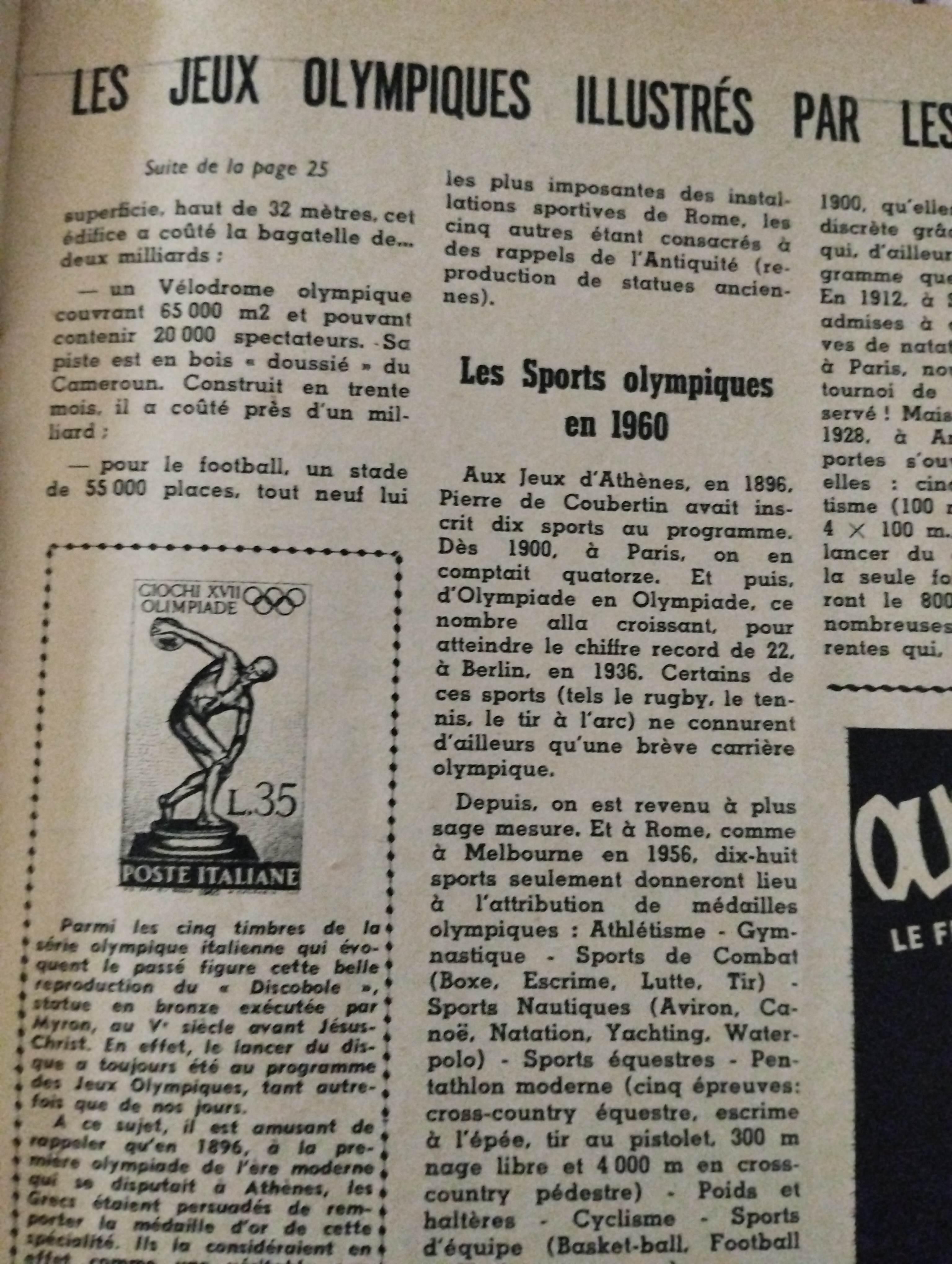 troc de troc tintin jeux olympiques de rome 1960 image 1