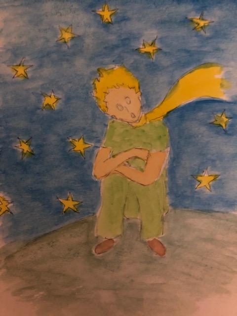 troc de troc aquarelle d'après le petit prince de saint-ex 14x20cm approx. image 0