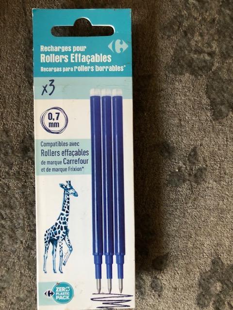 troc de troc 3 recharges rollers effaçables bleues 0,7mm image 0