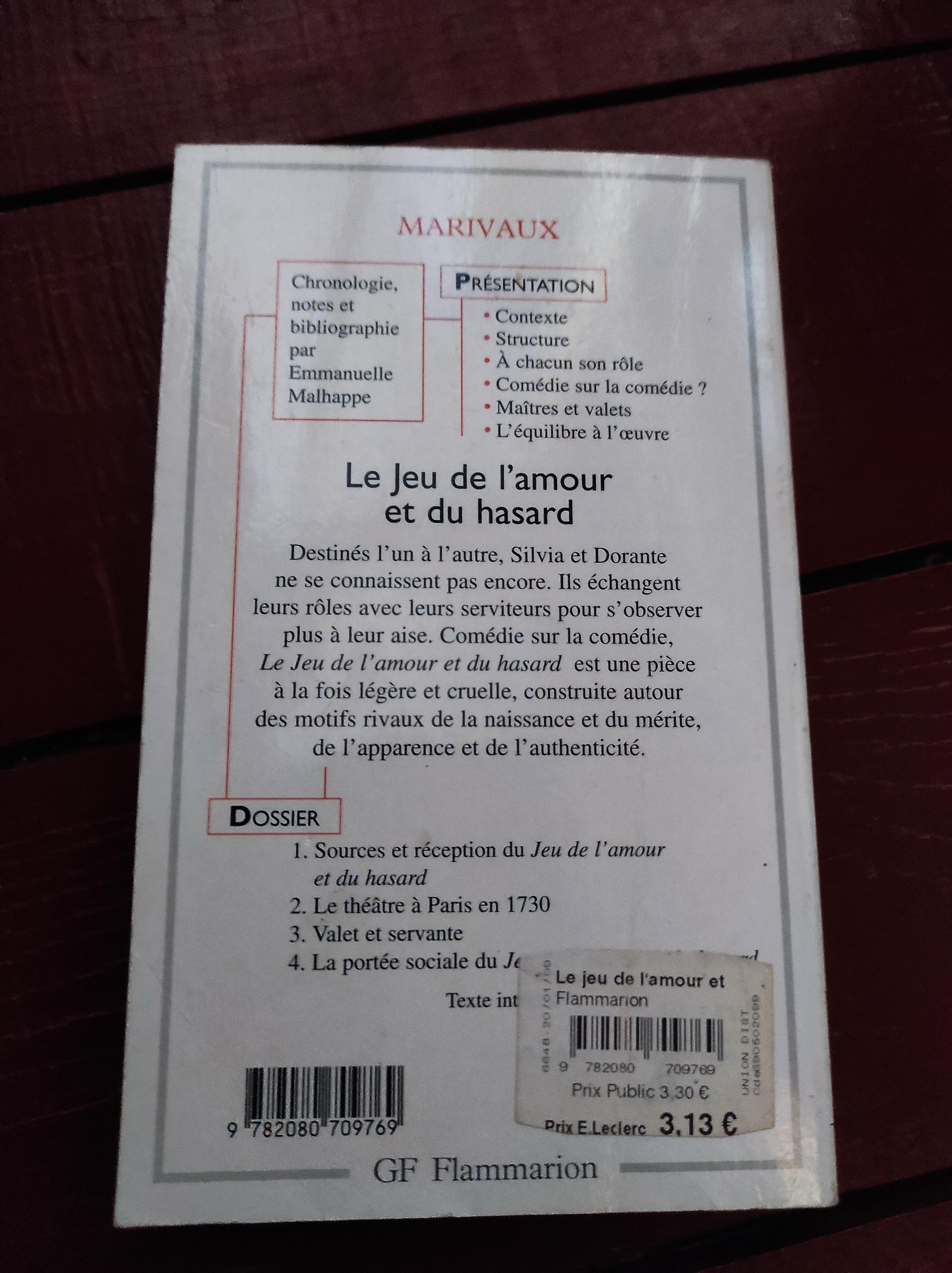troc de troc livre le jeu de l'amour et du hazard image 1