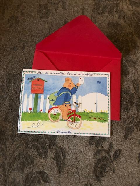 troc de troc carte postale double + son enveloppe image 0