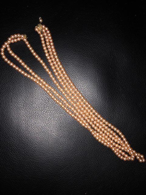 troc de troc 3 rangs de 46cm fausses perles 3mm de diamètre image 0