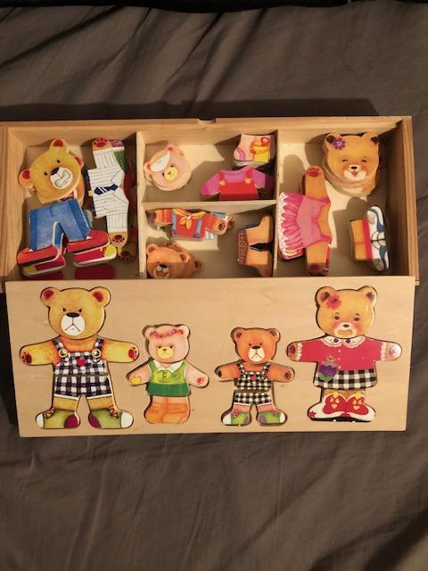 troc de troc (réservé) puzzle bois famille ours incomplet image 0