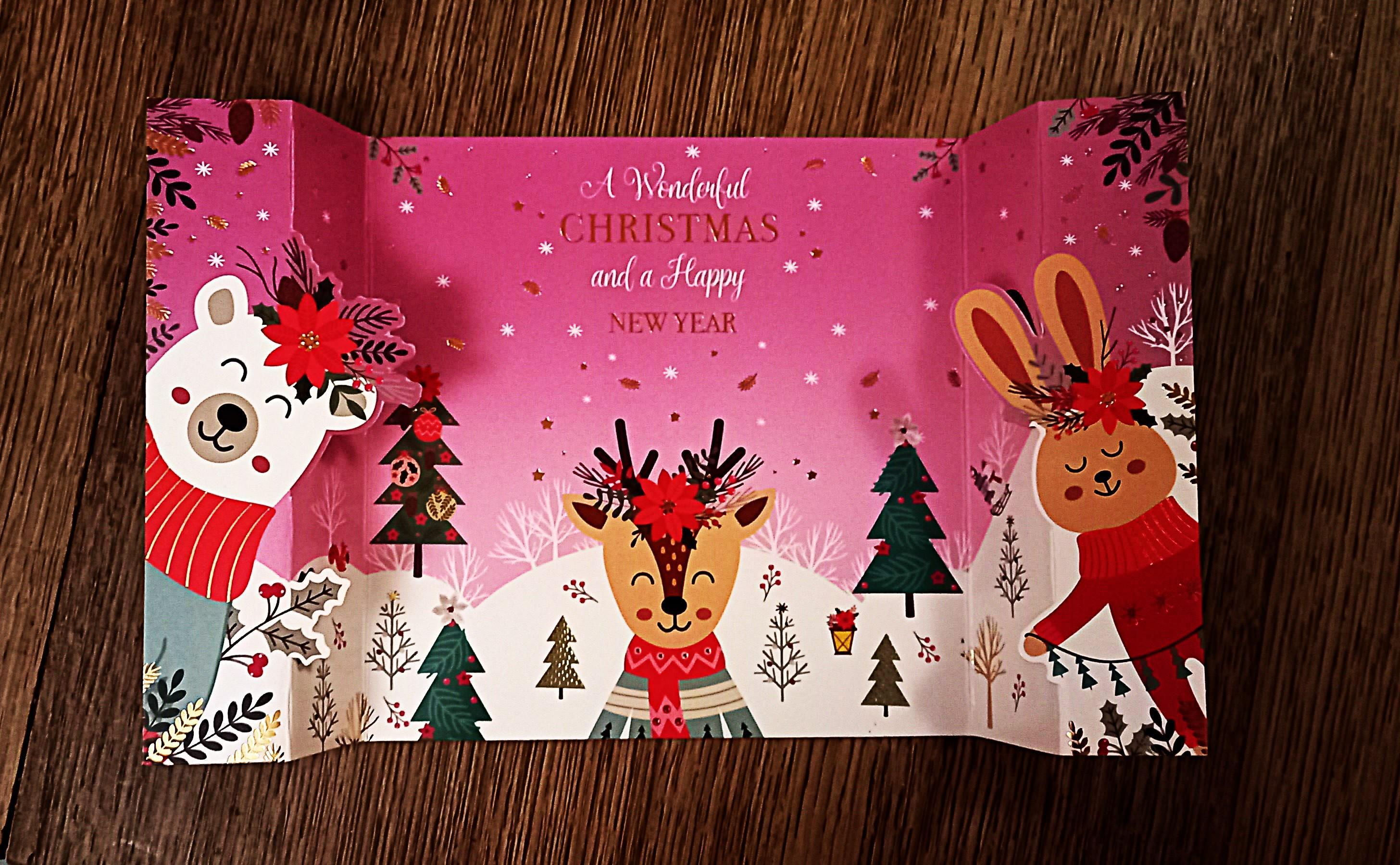 troc de troc carte 3d "a wonderful christmas and a happy new year". image 1