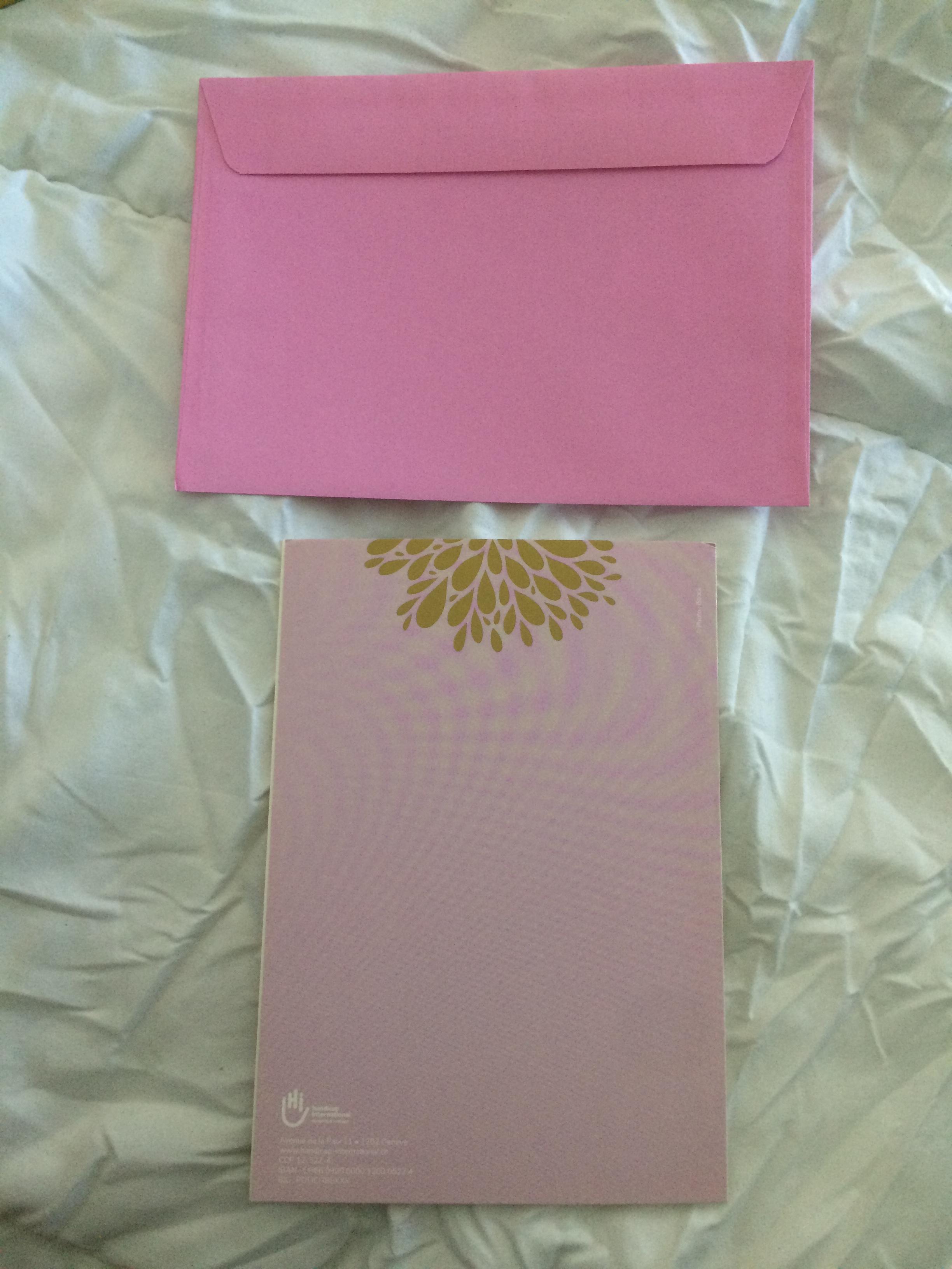 troc de troc carte de tout coeur dessin de fleurs & son enveloppe rose fushia image 2