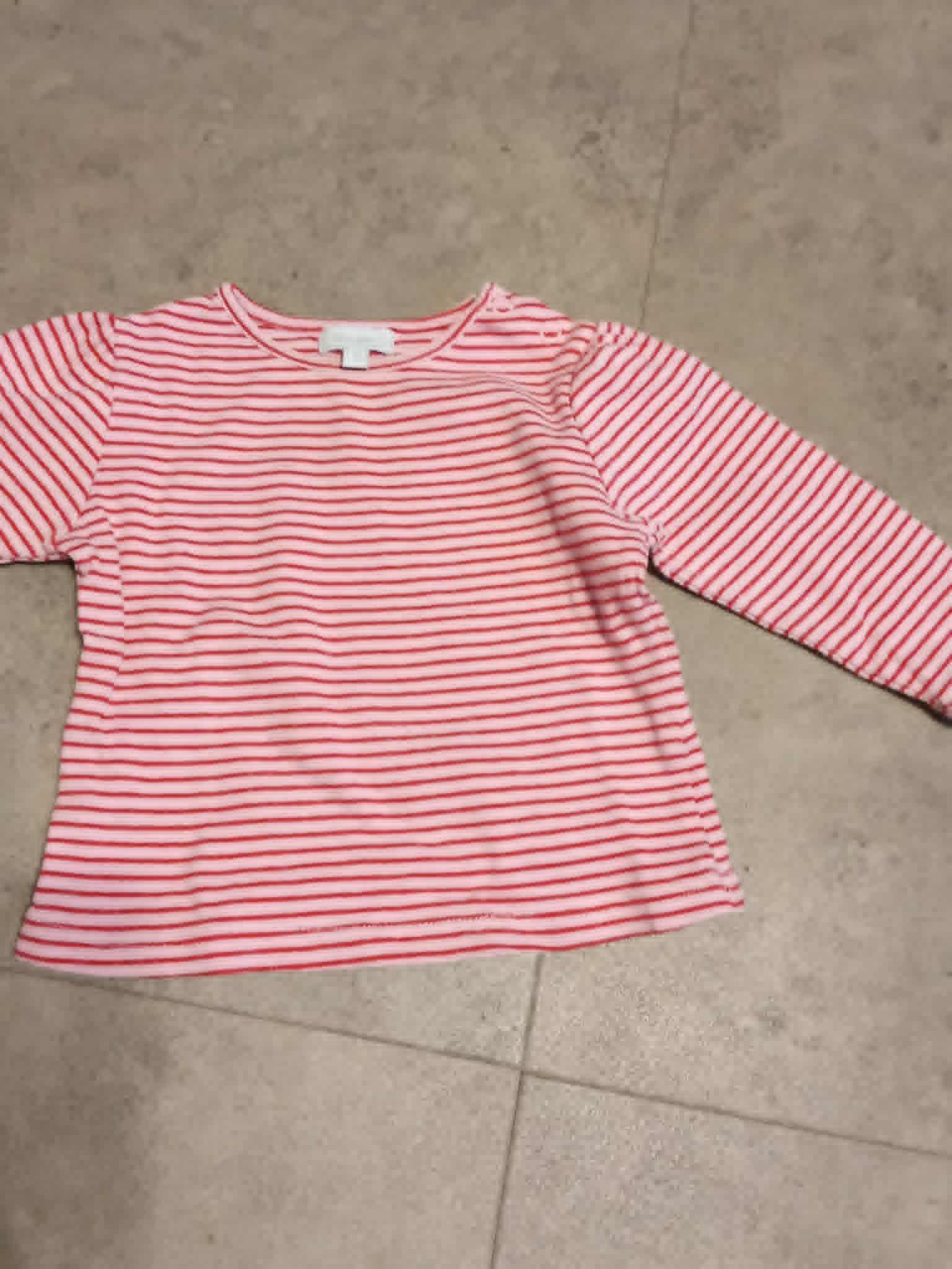 troc de troc tres joli petit haut rayé rouge  marque tex baby 9 mois image 1