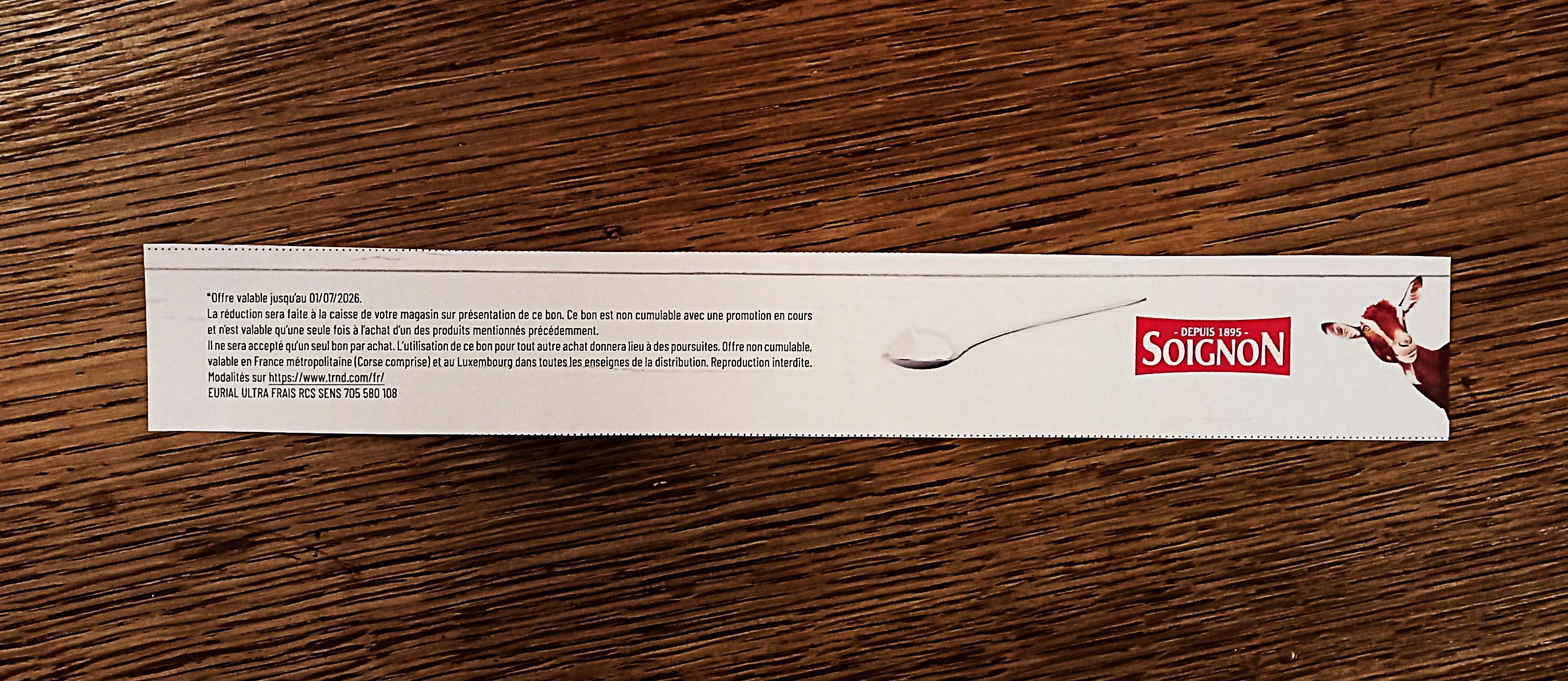 troc de troc bon de réduction skyrs/fromages blancs soignon. image 1