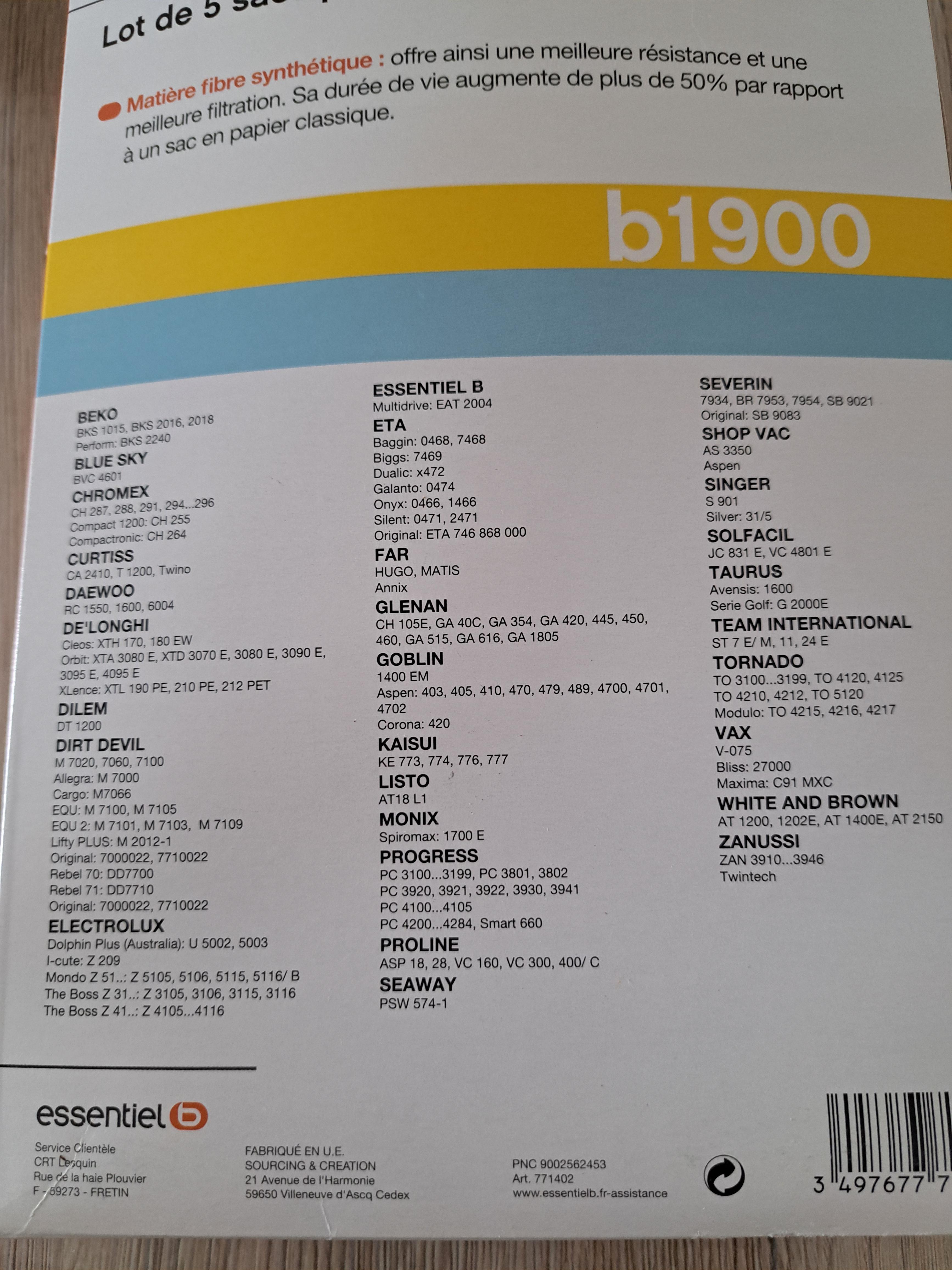 troc de troc lot sacs aspirateur traîneau image 1