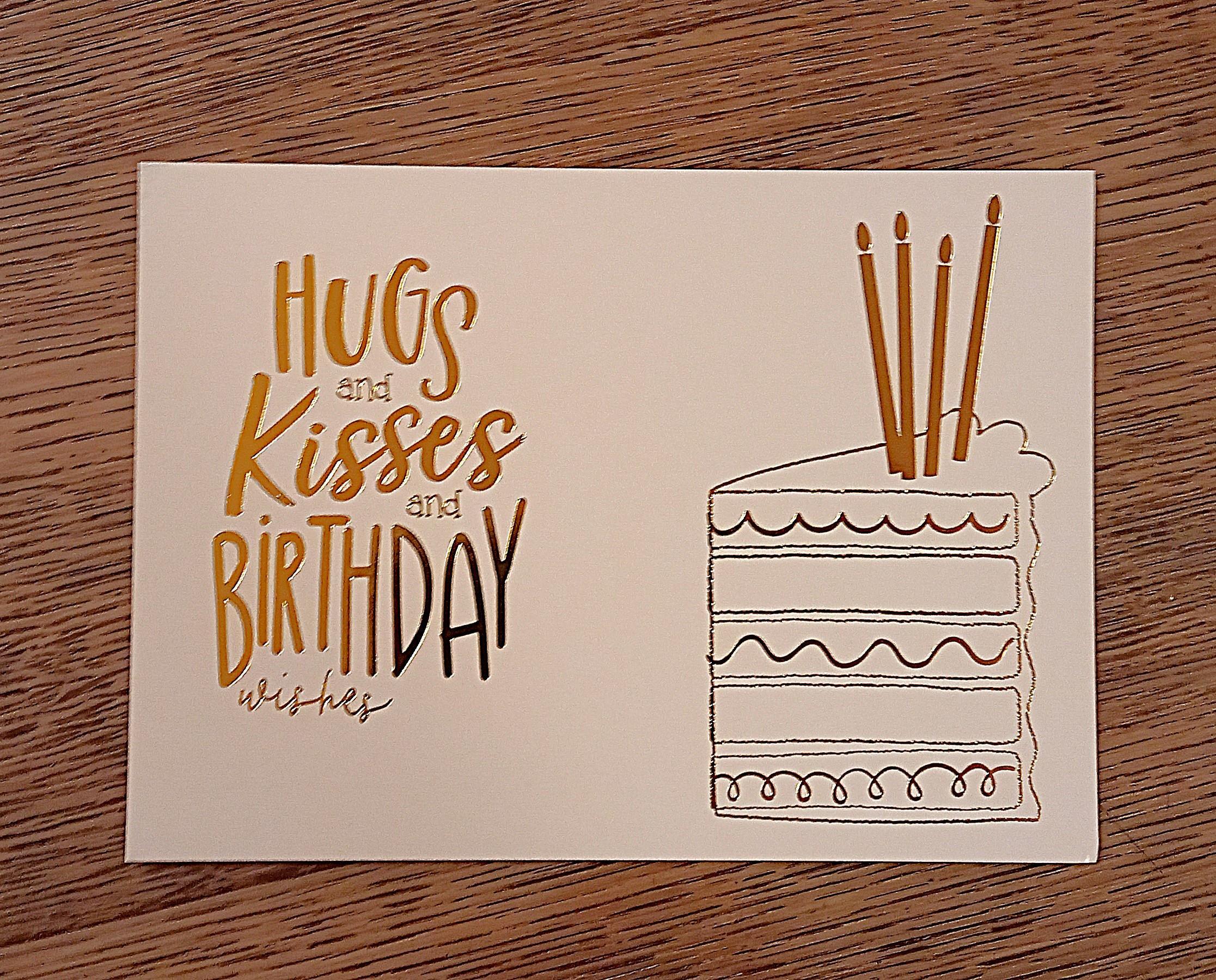 troc de troc carte postale "hugs and kisses and birthday wishes". image 0